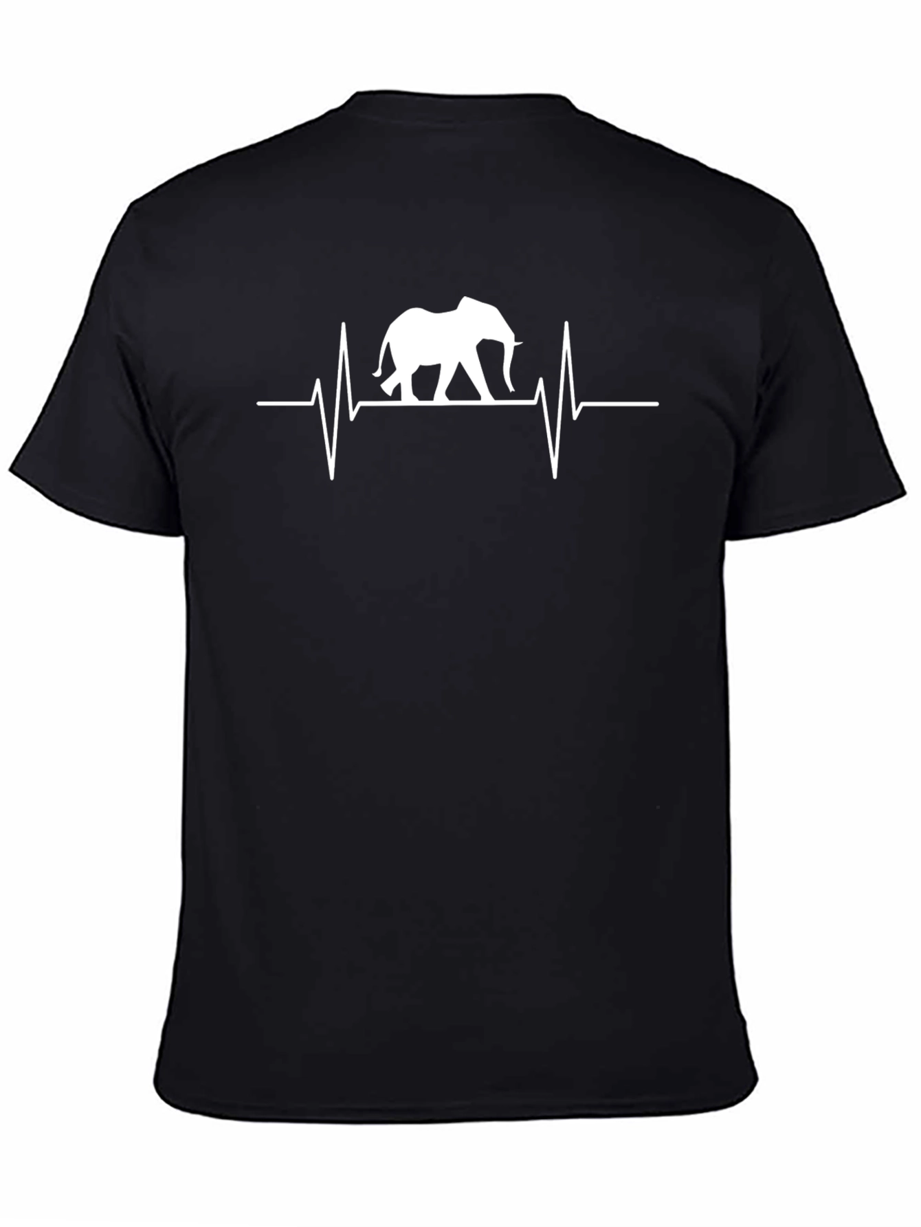 Elephant Heartbeat Graphic Tee - Black