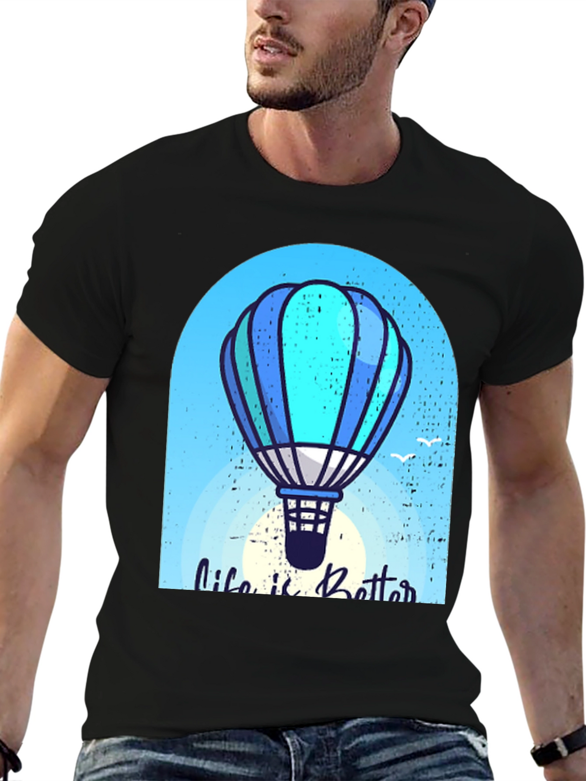 Life is Better Hot Air Balloon Graphic Tee