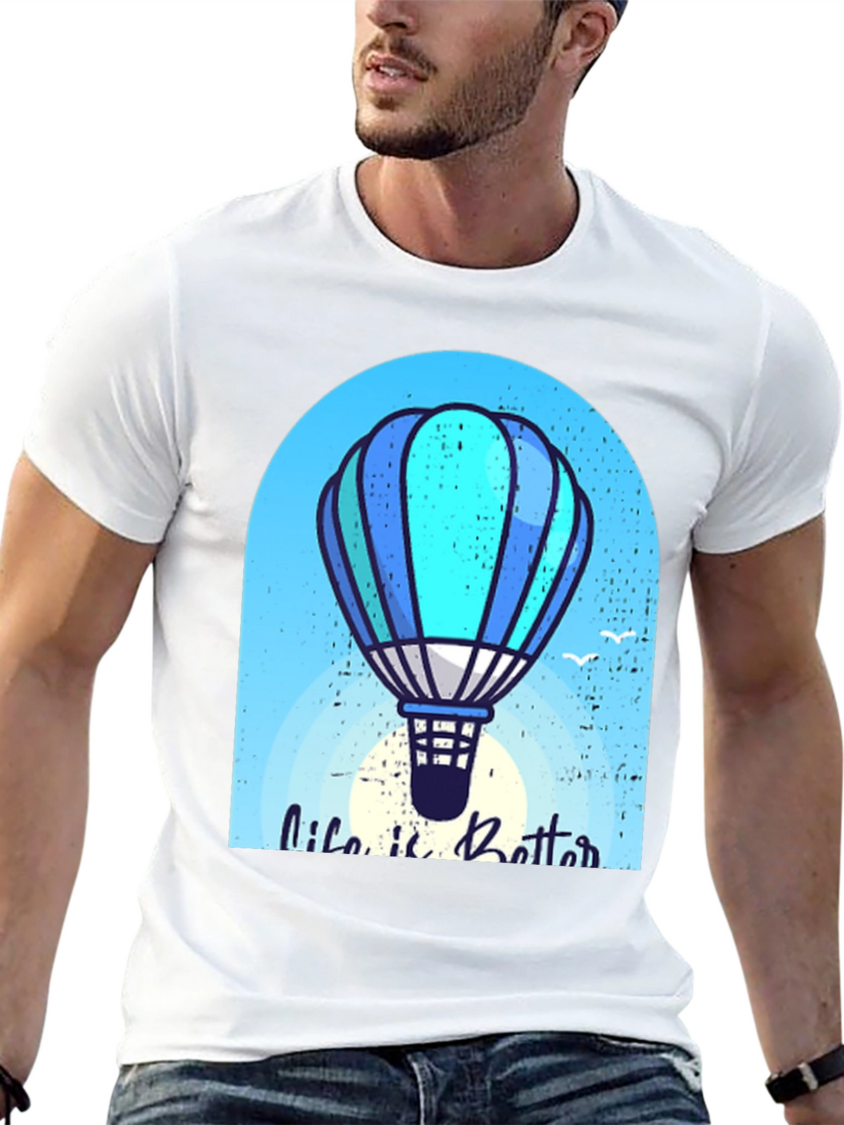 Life is Better Hot Air Balloon Graphic Tee