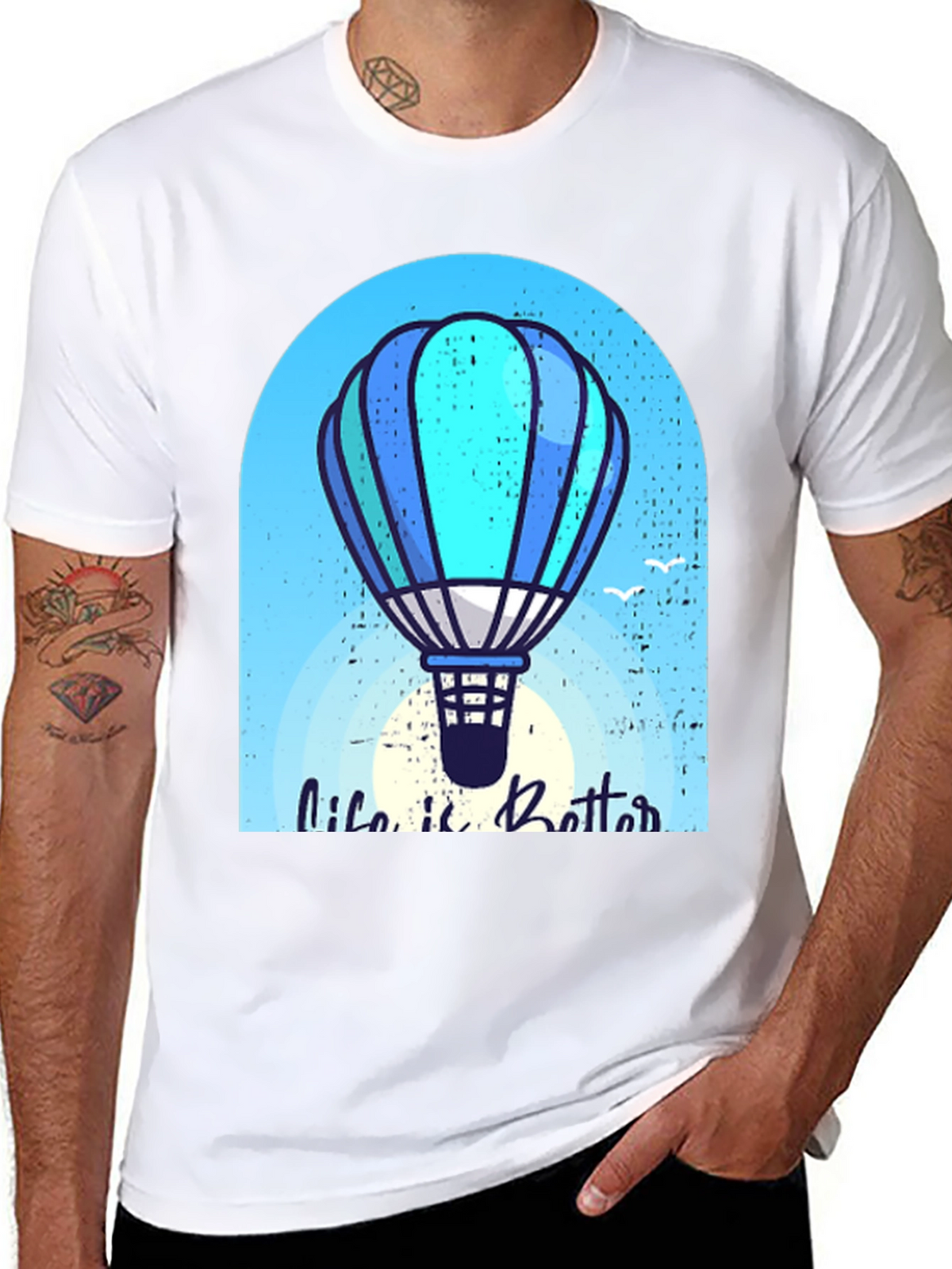 Life is Better Hot Air Balloon Graphic Tee