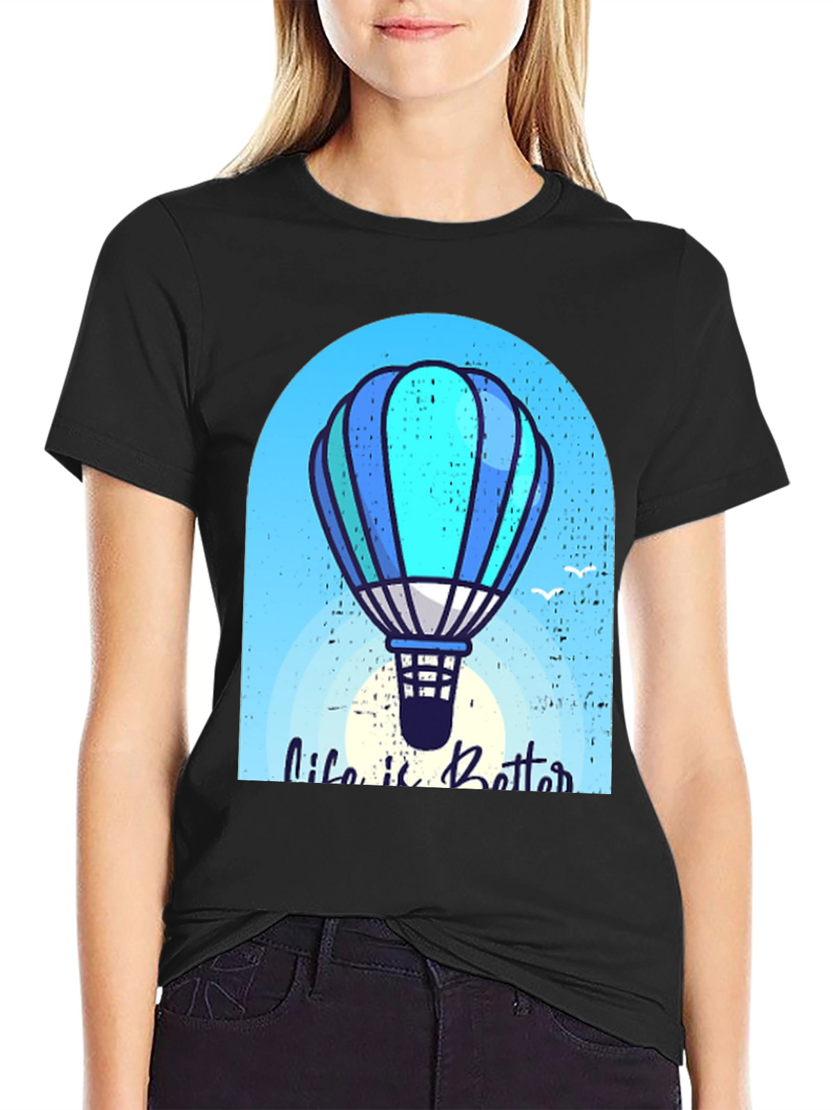 Life is Better Hot Air Balloon Graphic Tee