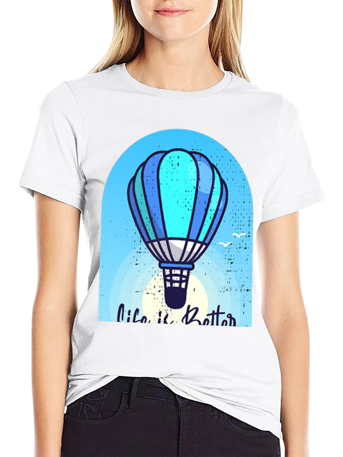 Life is Better Hot Air Balloon Graphic Tee