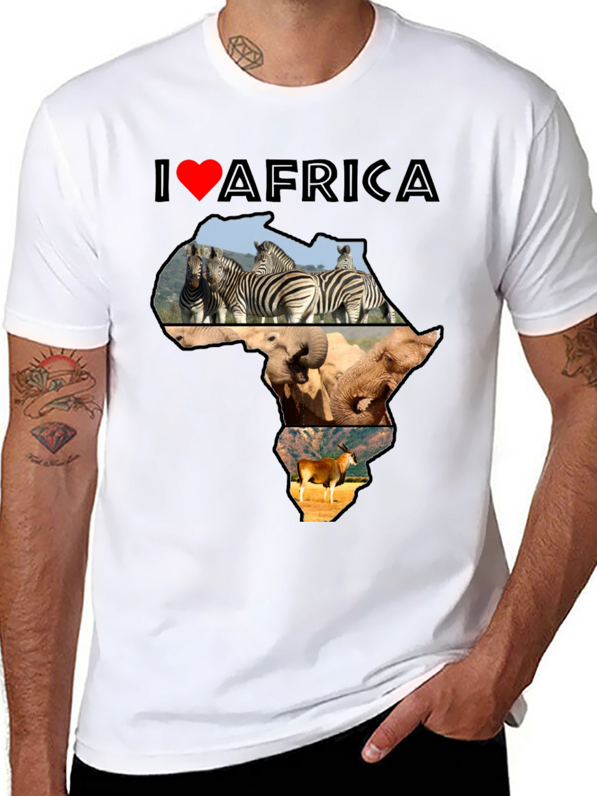 I Love Africa T-Shirt - Wildlife Continent Pride