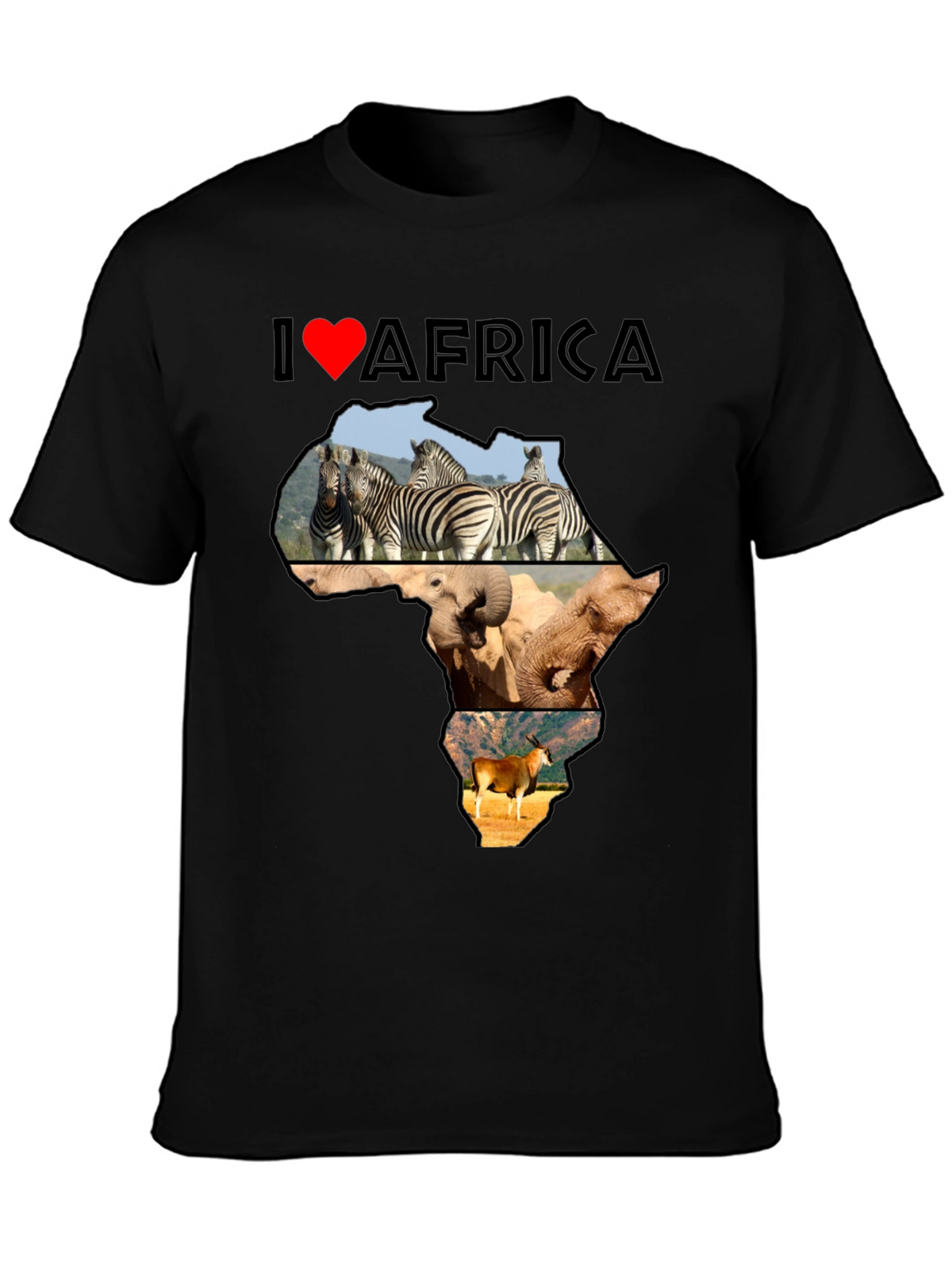 I Love Africa T-Shirt - Wildlife Continent Pride