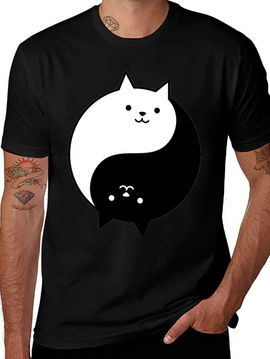 Yin Yang Cats T-Shirt - Balance and Style