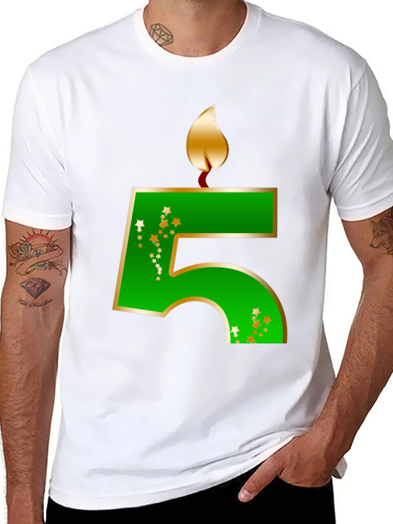 Birthday Number 5 Candle T-Shirt