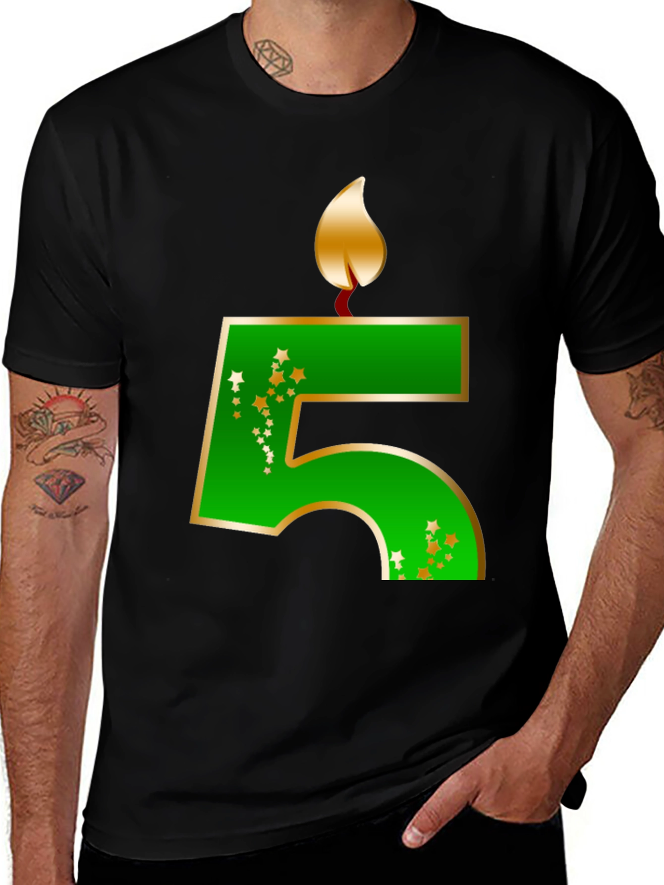 Birthday Number 5 Candle T-Shirt