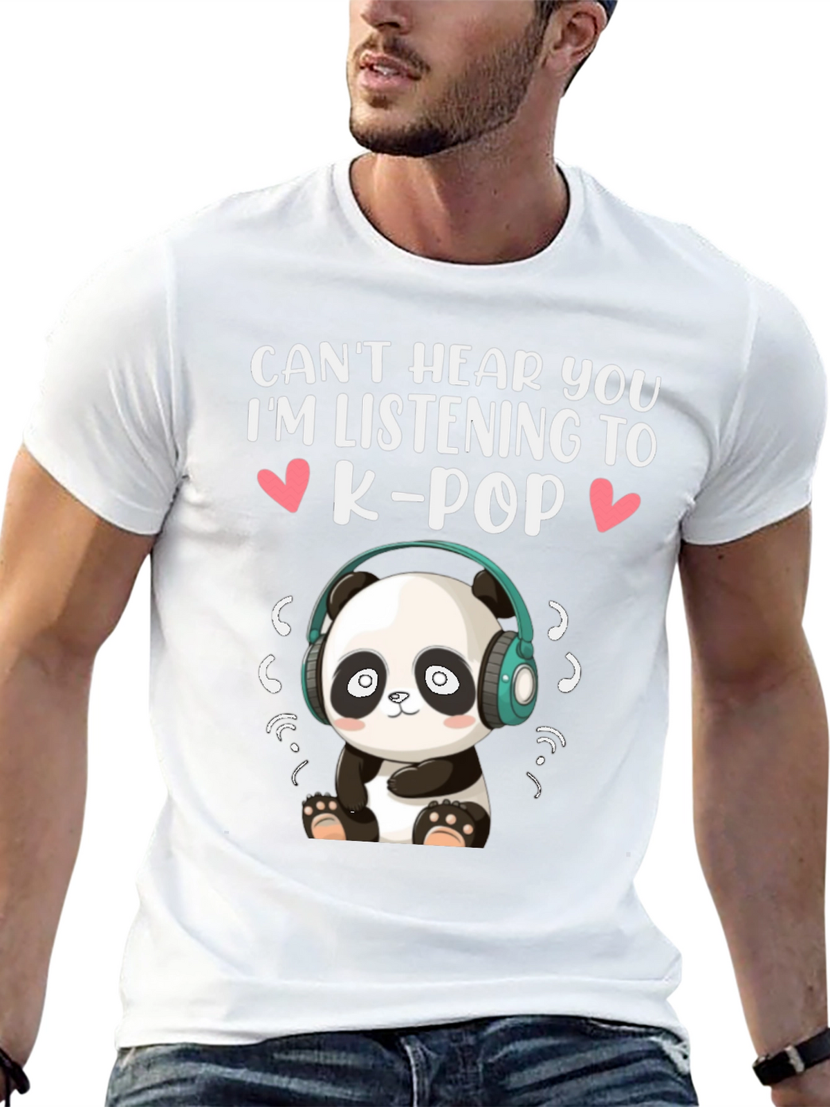 K-Pop Panda Graphic Tee - Music Lover Shirt