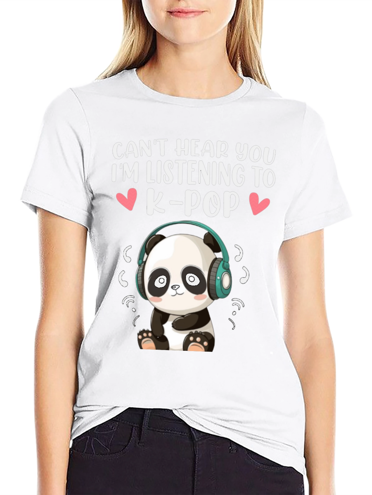 K-Pop Panda Graphic Tee - Music Lover Shirt