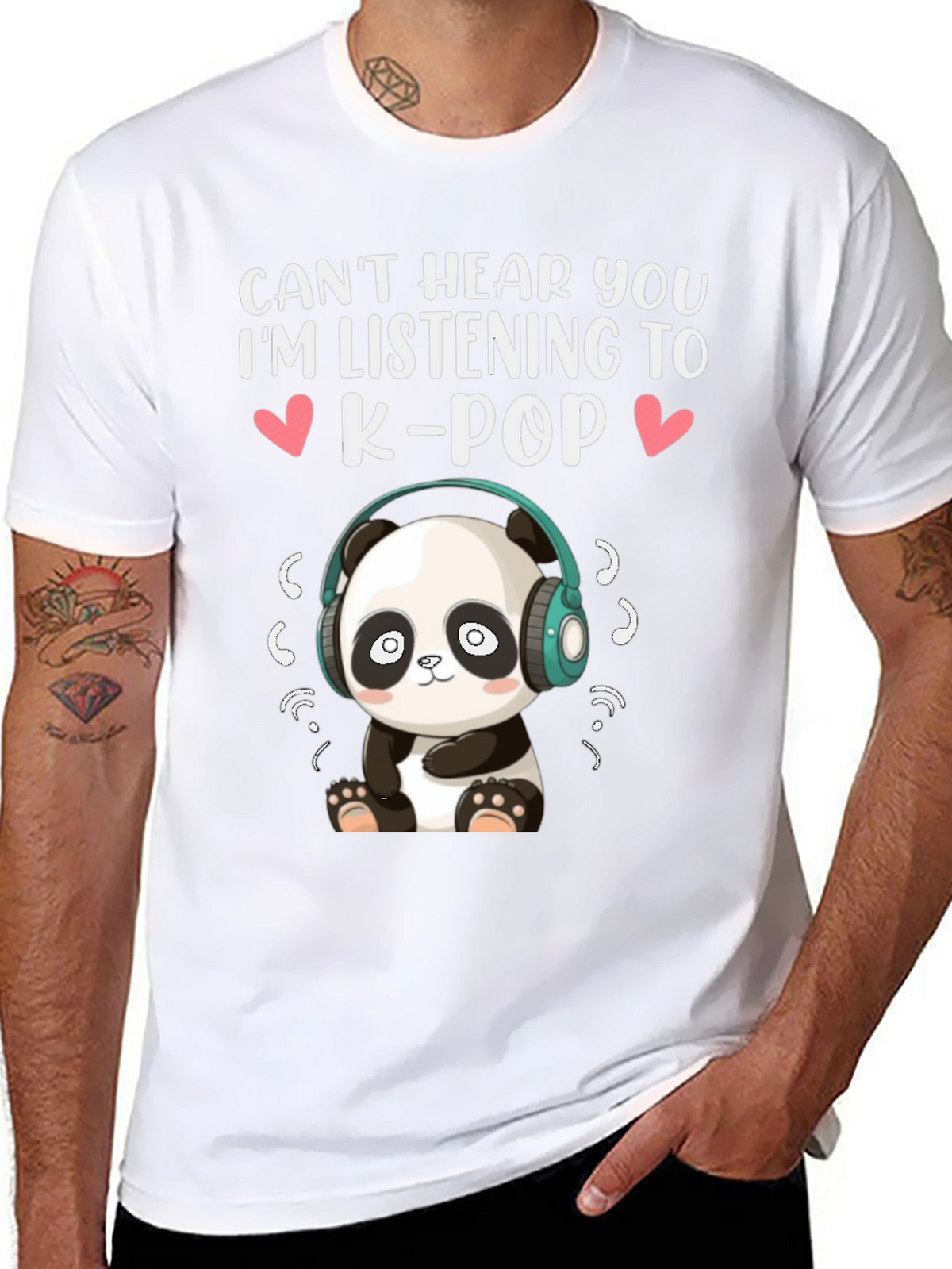 K-Pop Panda Graphic Tee - Music Lover Shirt