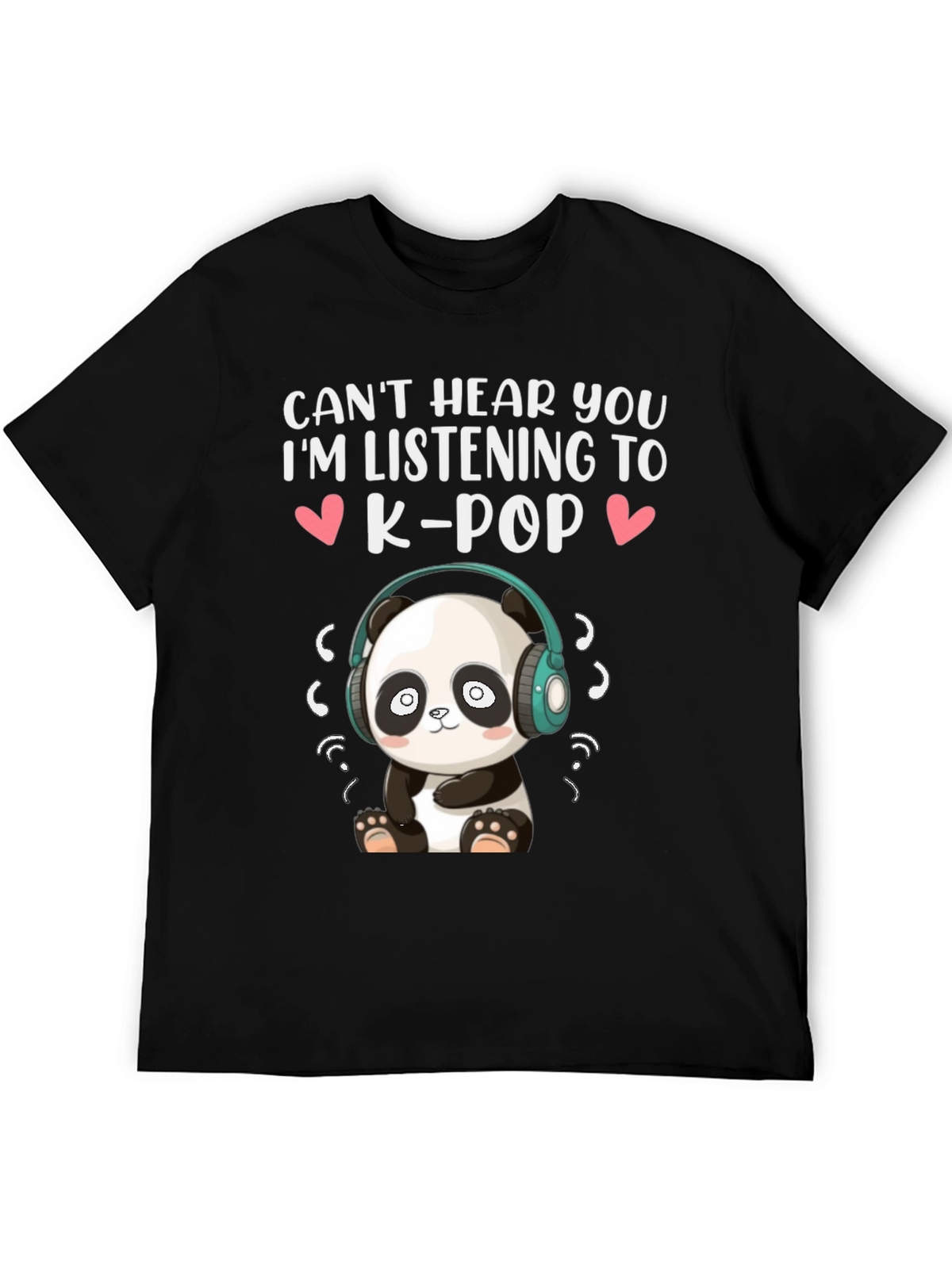 K-Pop Panda Graphic Tee - Music Lover Shirt