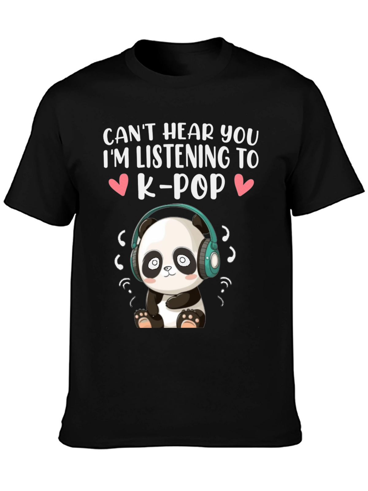 K-Pop Panda Graphic Tee - Music Lover Shirt