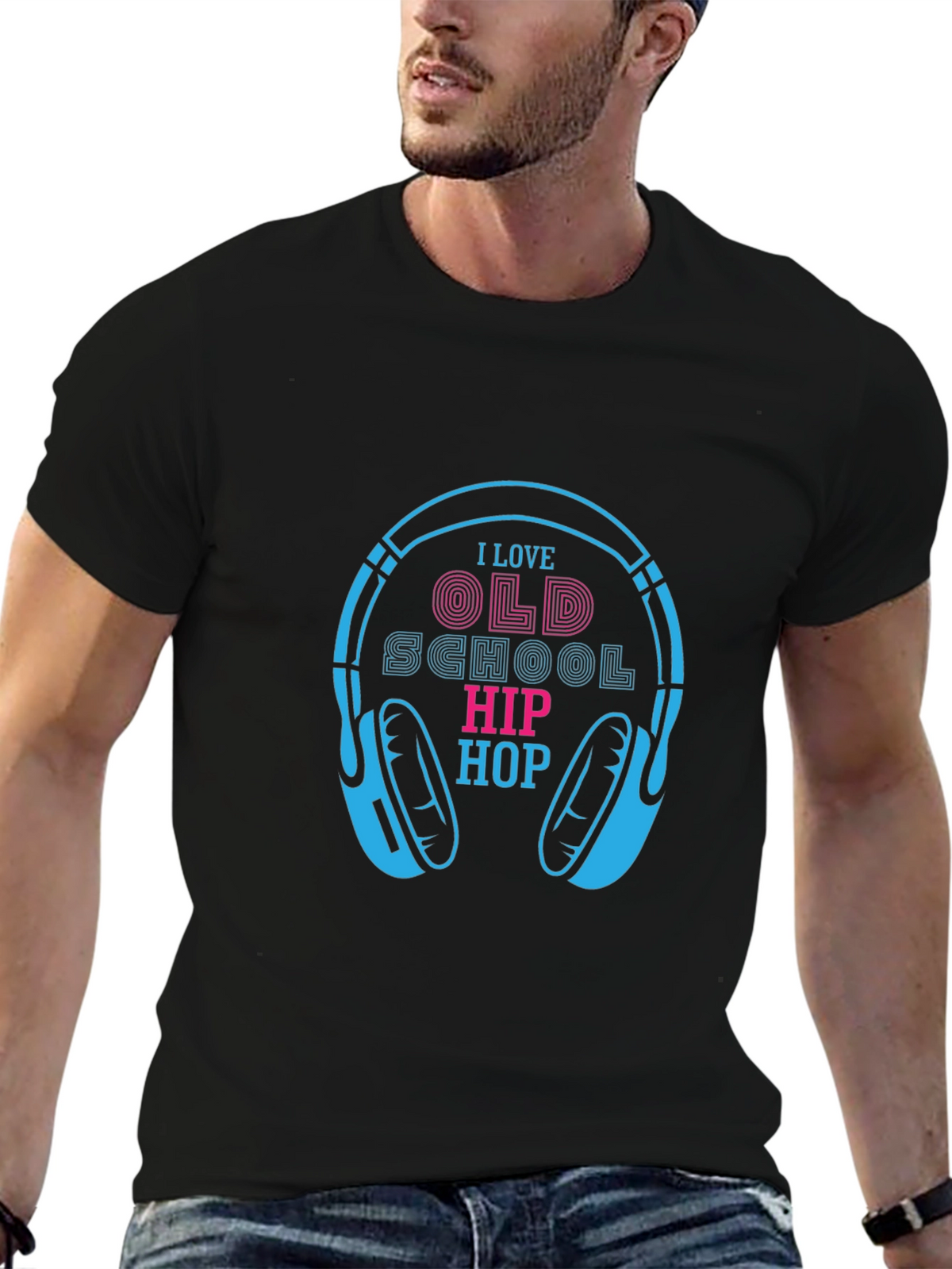 Old School Hip Hop Headphones T-Shirt