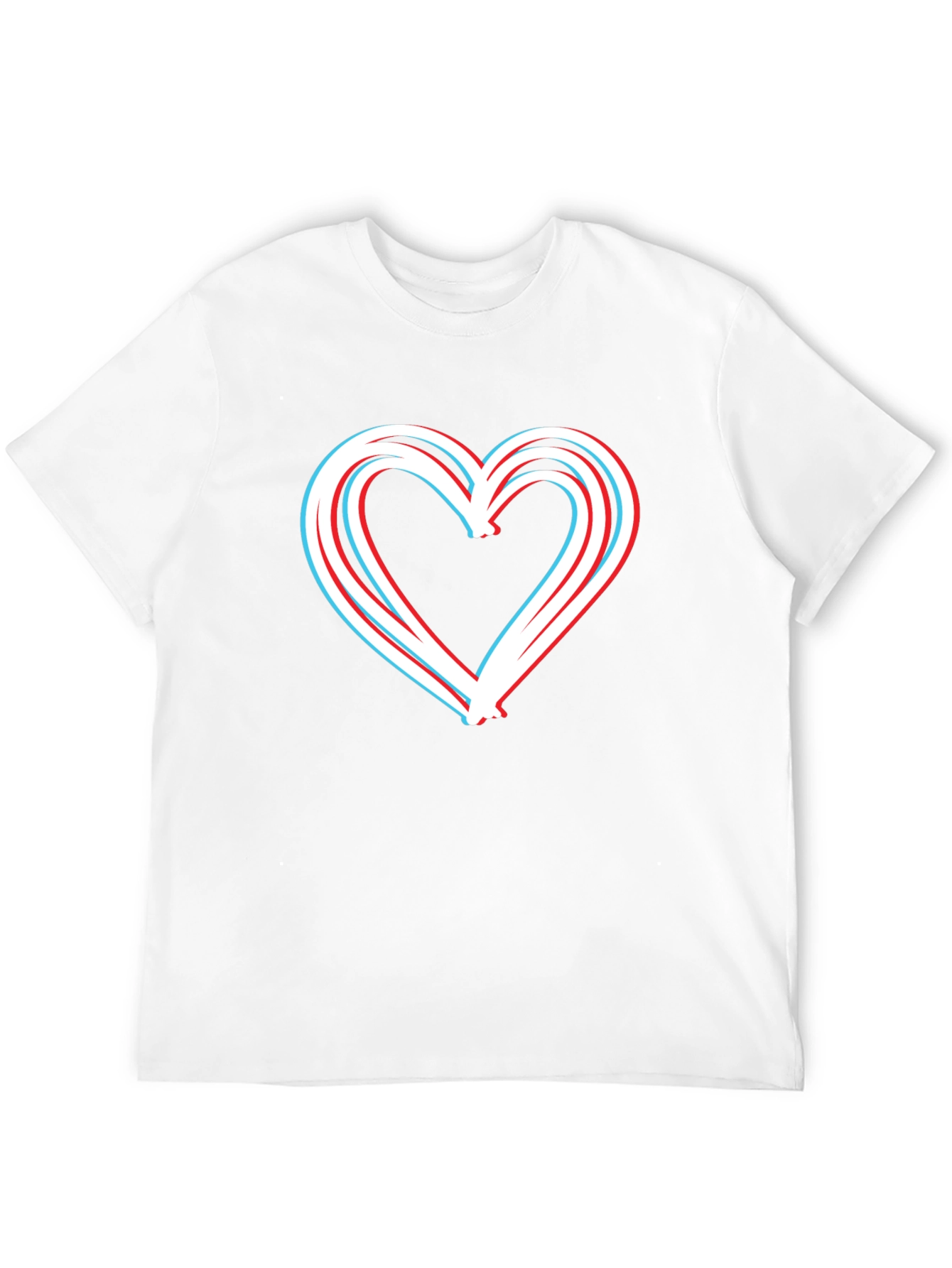 Retro 3D Heart T-Shirt - Unique Valentines Day Gift