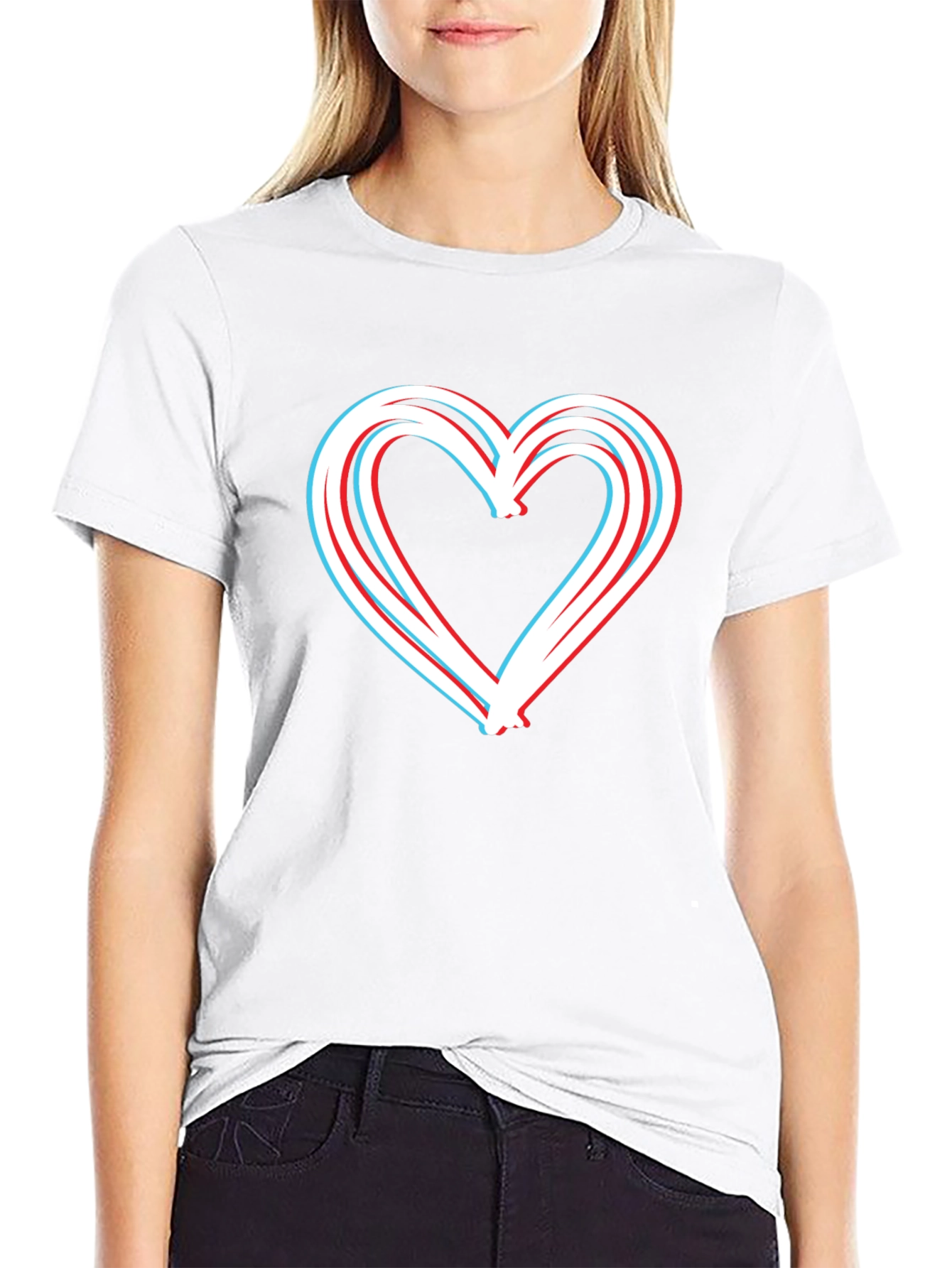 Retro 3D Heart T-Shirt - Unique Valentines Day Gift