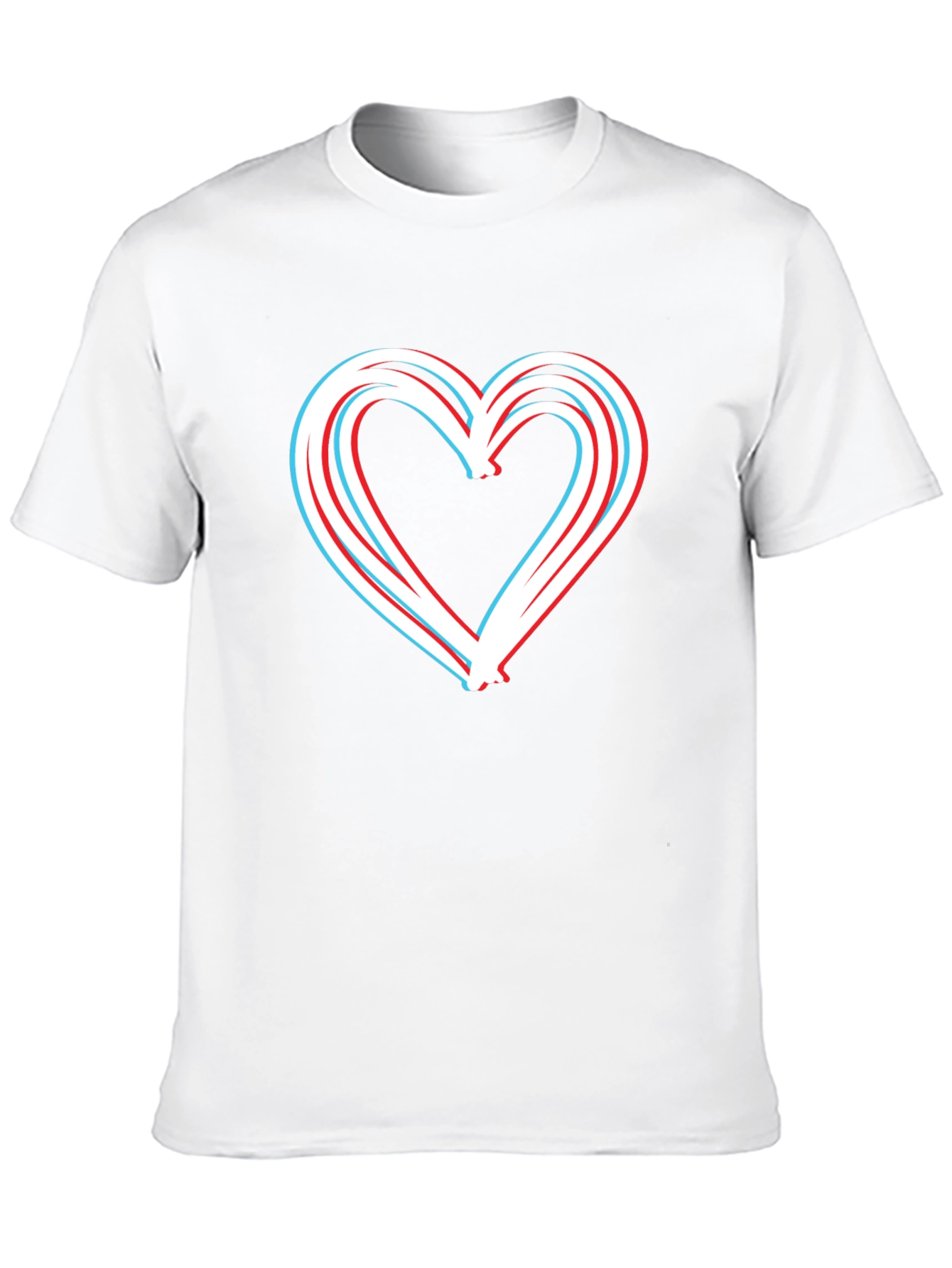 Retro 3D Heart T-Shirt - Unique Valentines Day Gift