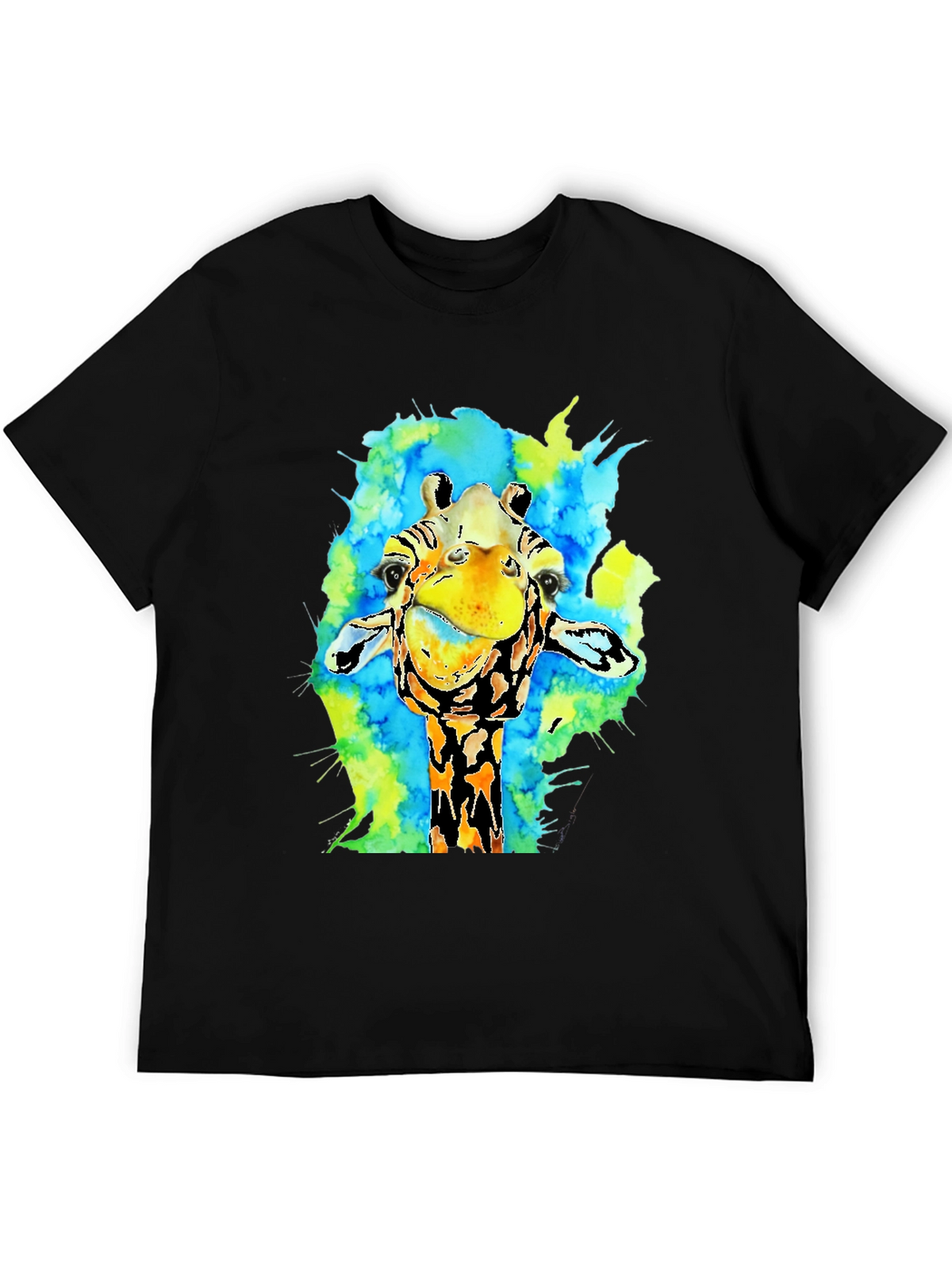 Watercolor Giraffe Graphic T-Shirt
