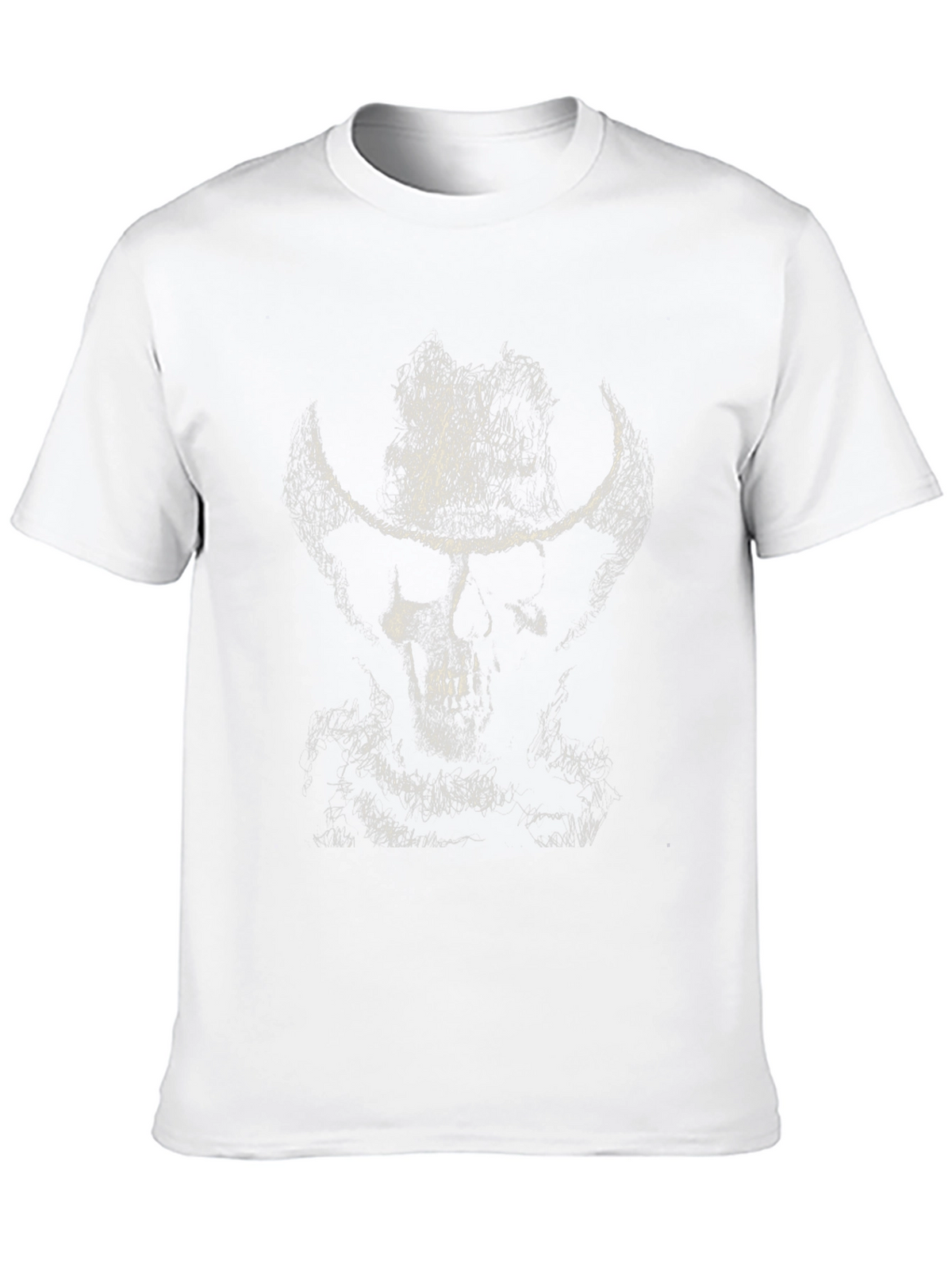 Cowboy Skull Graphic T-Shirt - Mens Black Tee