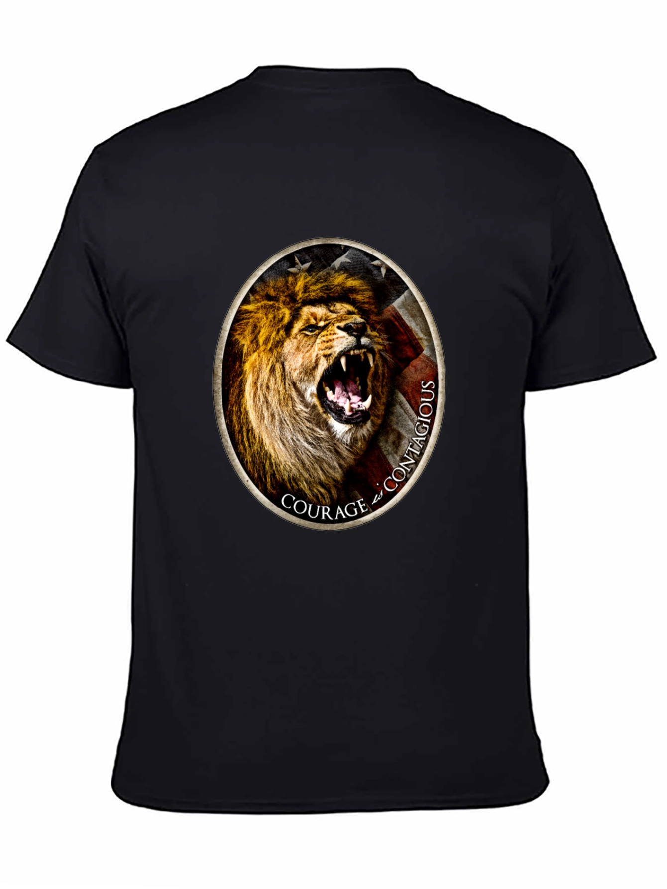 Courage Lion Graphic Tee - Black T-Shirt