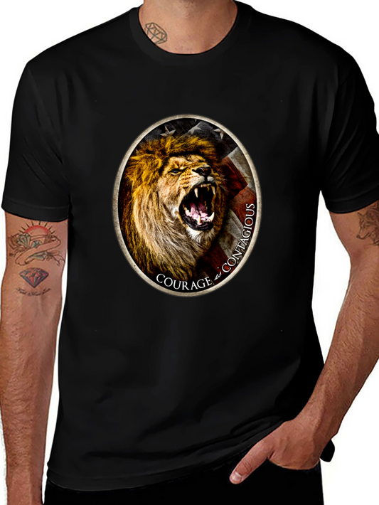 Courage Lion Graphic Tee - Black T-Shirt