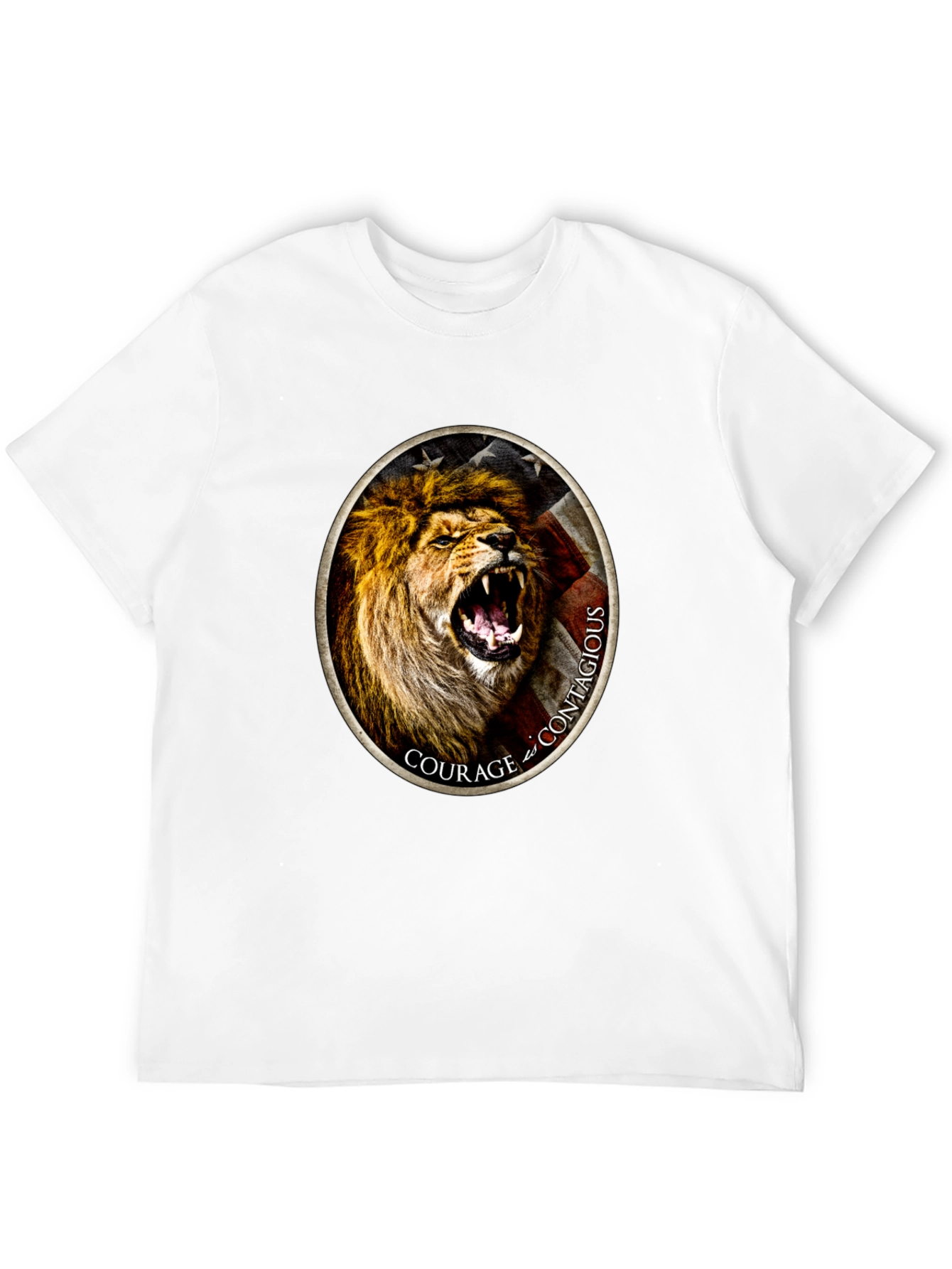 Courage Lion Graphic Tee - Black T-Shirt