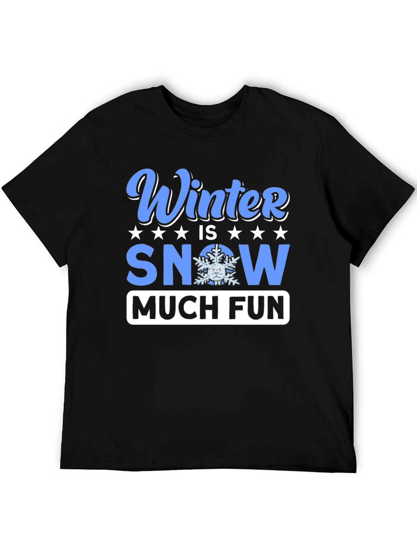 Winter Snow Much Fun Black T-Shirt
