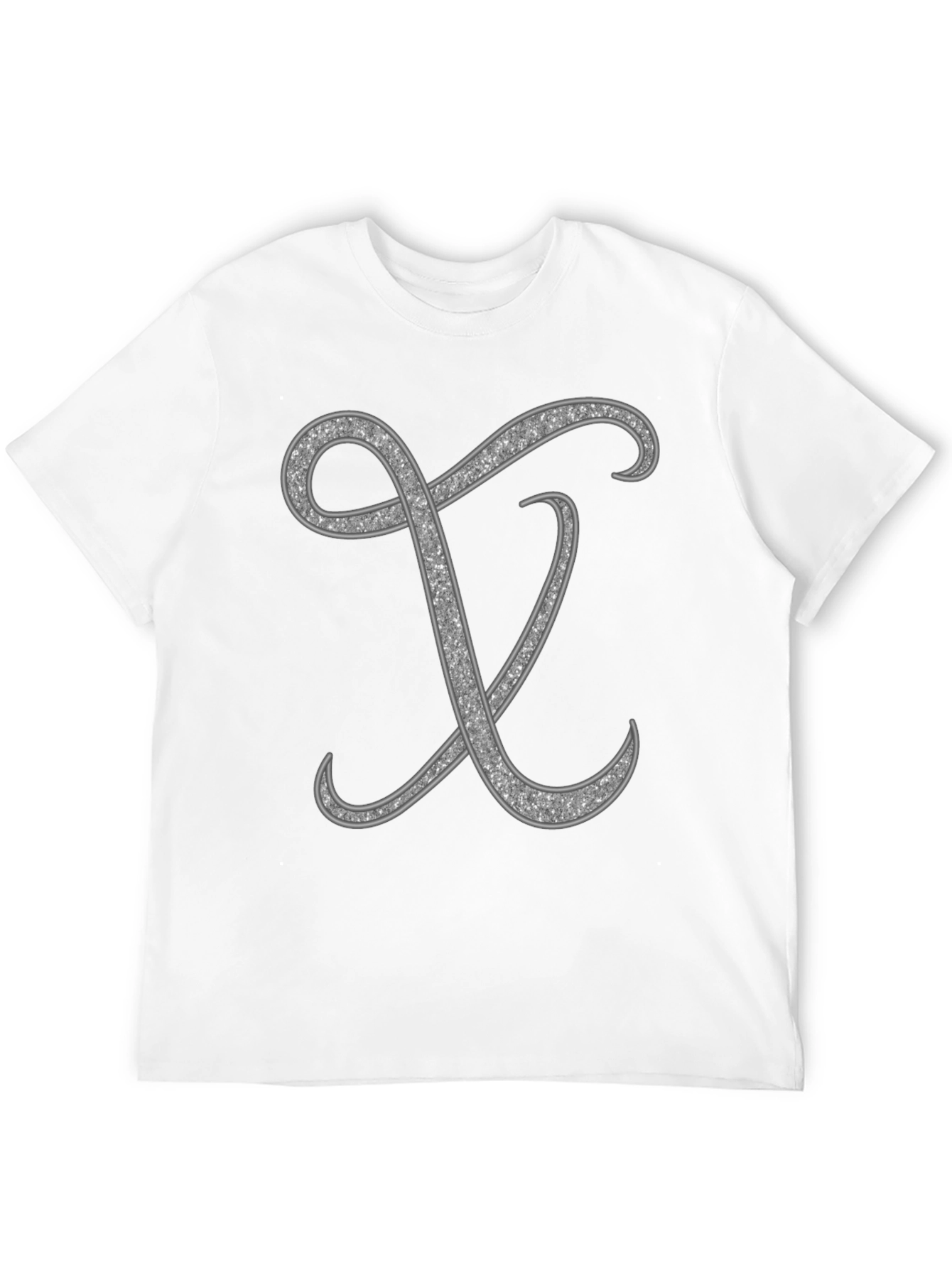 Stylish Black T-Shirt with Silver Letter Design