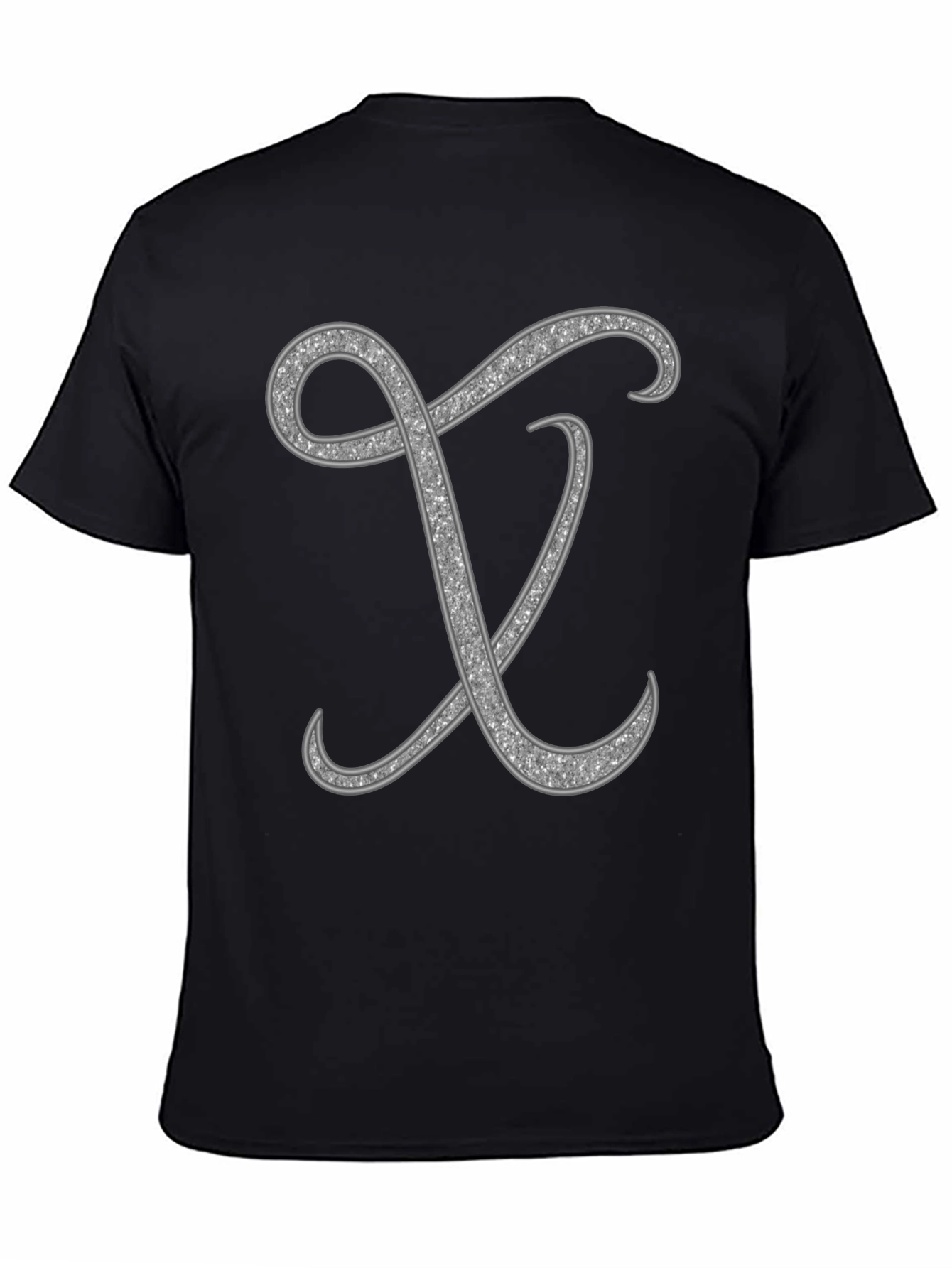 Stylish Black T-Shirt with Silver Letter Design