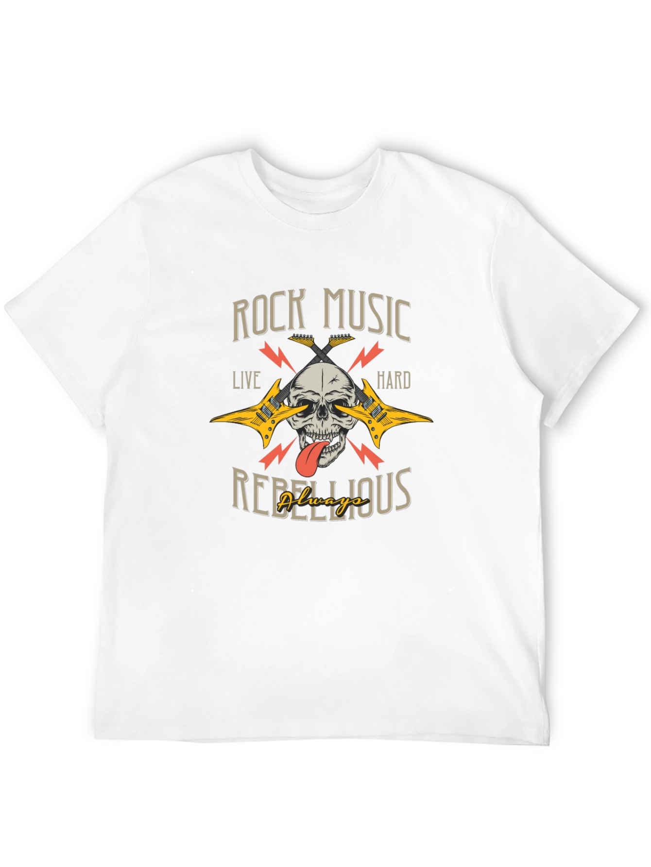 Rock Music Skull Graphic Tee - Rebellious Style