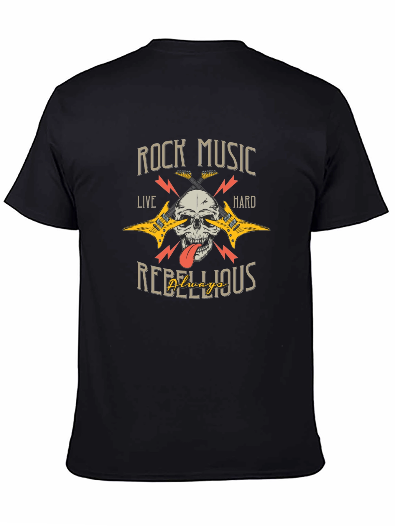 Rock Music Skull Graphic Tee - Rebellious Style