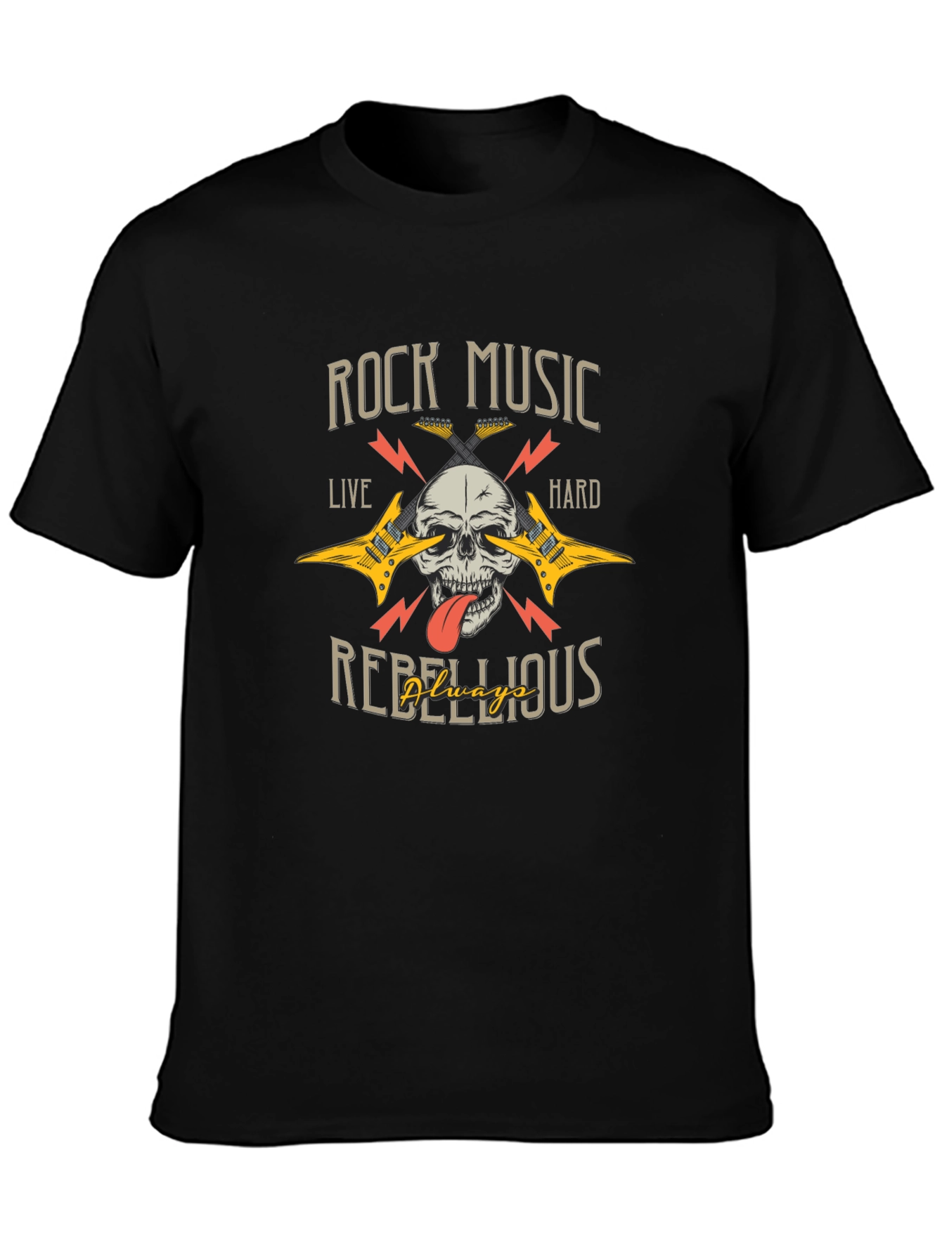 Rock Music Skull Graphic Tee - Rebellious Style