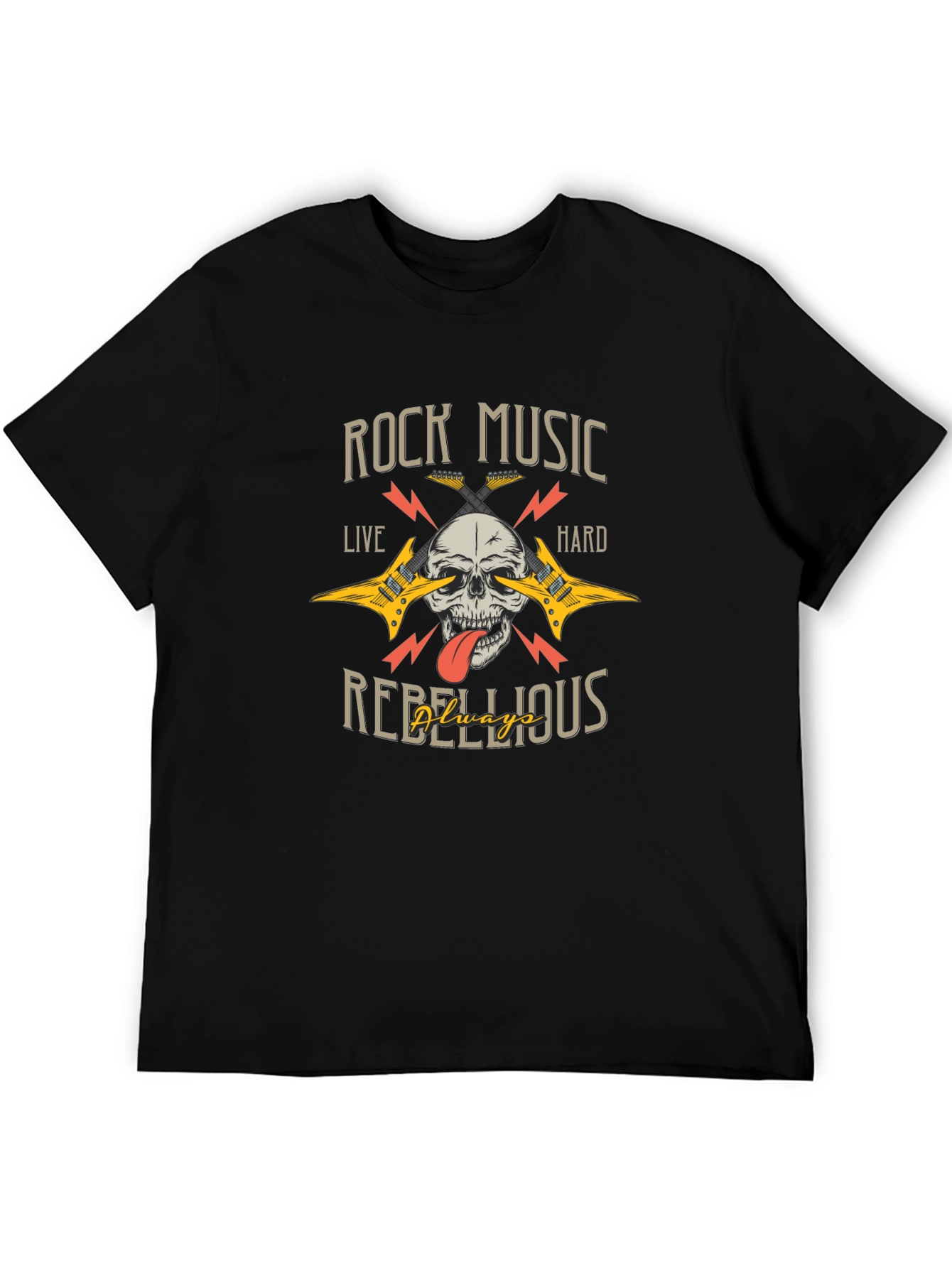 Rock Music Skull Graphic Tee - Rebellious Style