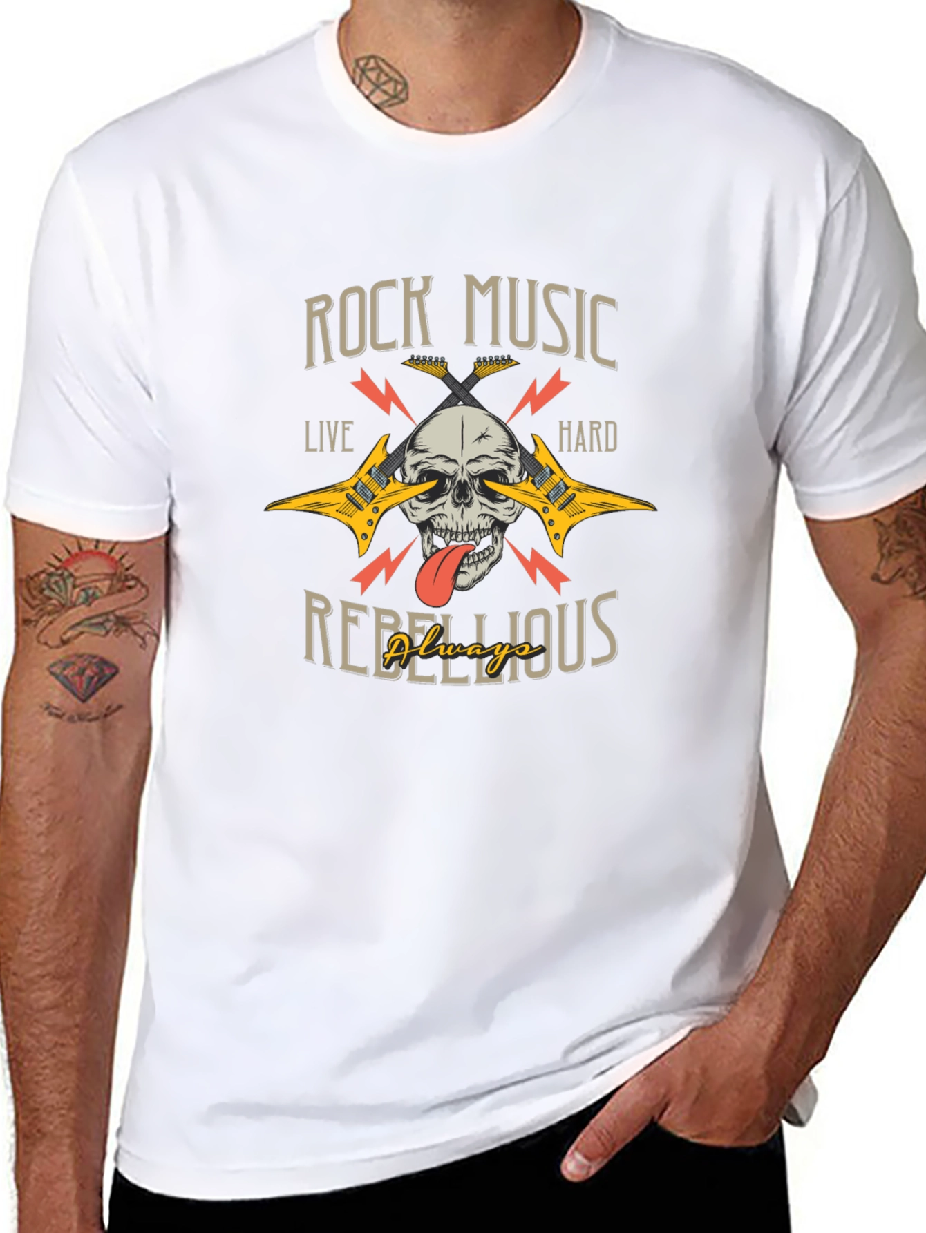 Rock Music Skull Graphic Tee - Rebellious Style