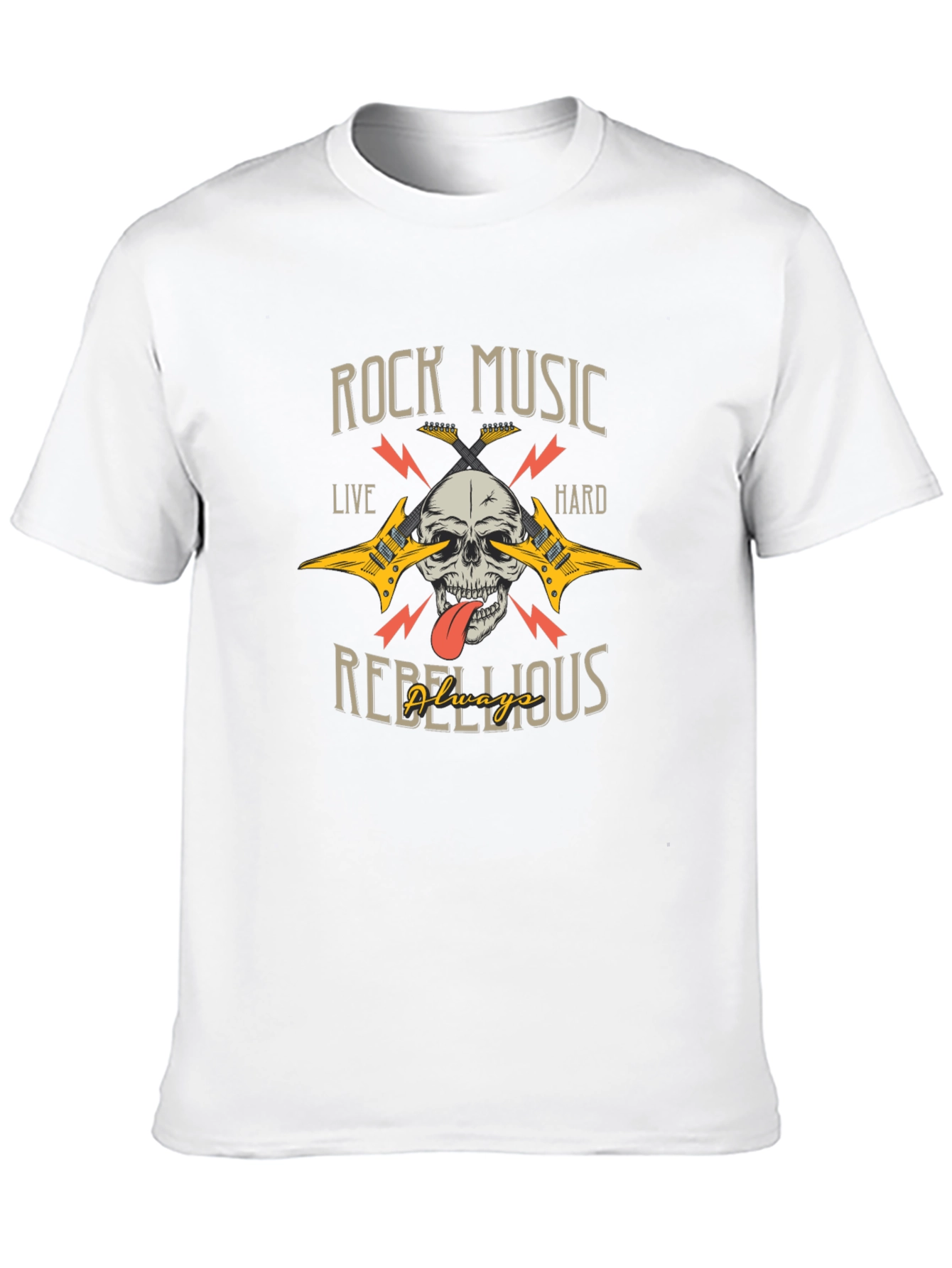 Rock Music Skull Graphic Tee - Rebellious Style