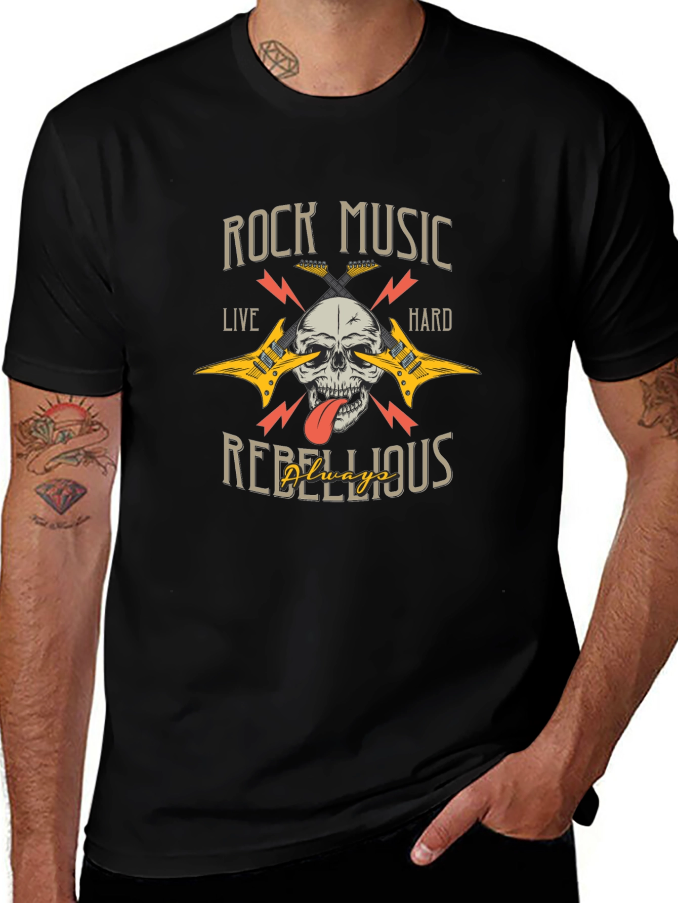 Rock Music Skull Graphic Tee - Rebellious Style