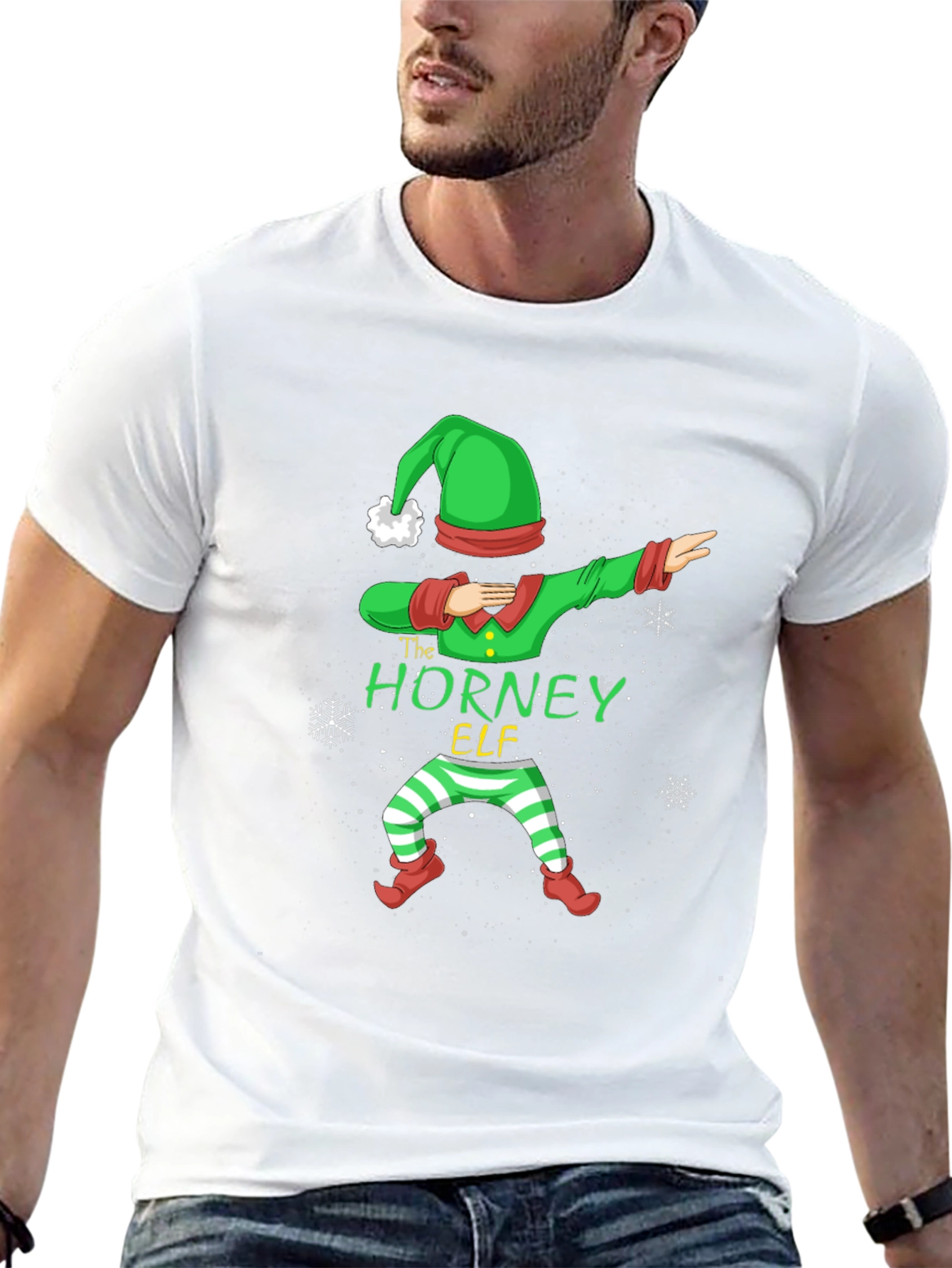 The Horney Elf Christmas Dabbing T-Shirt