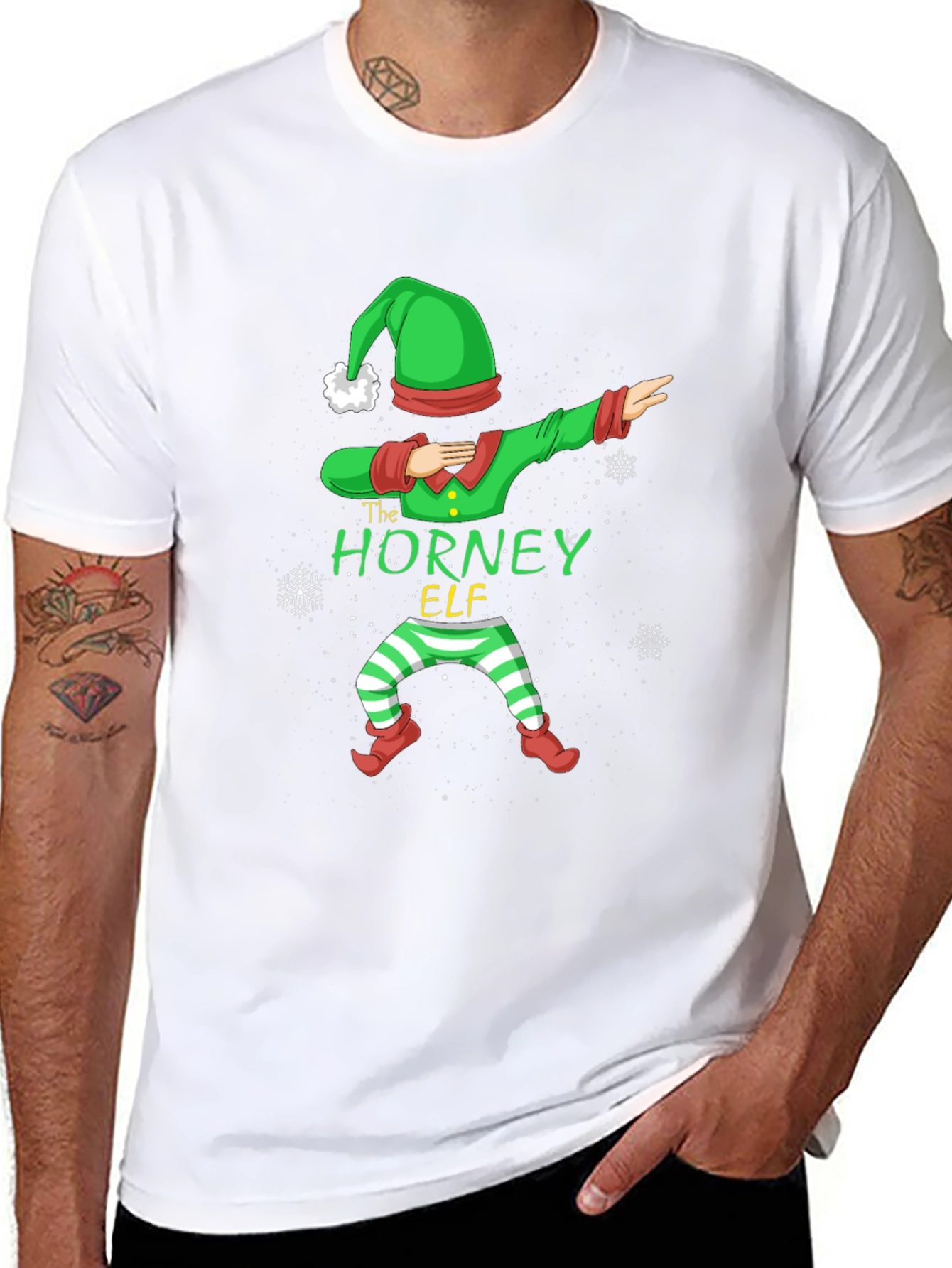The Horney Elf Christmas Dabbing T-Shirt