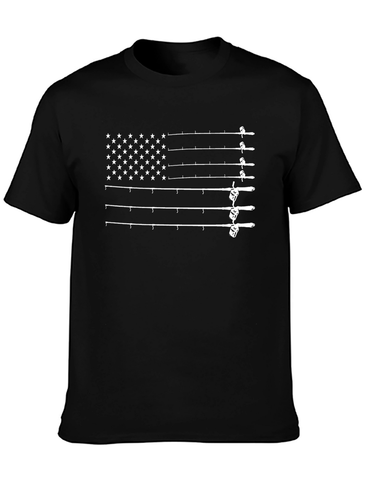 Fishing American Flag T-Shirt