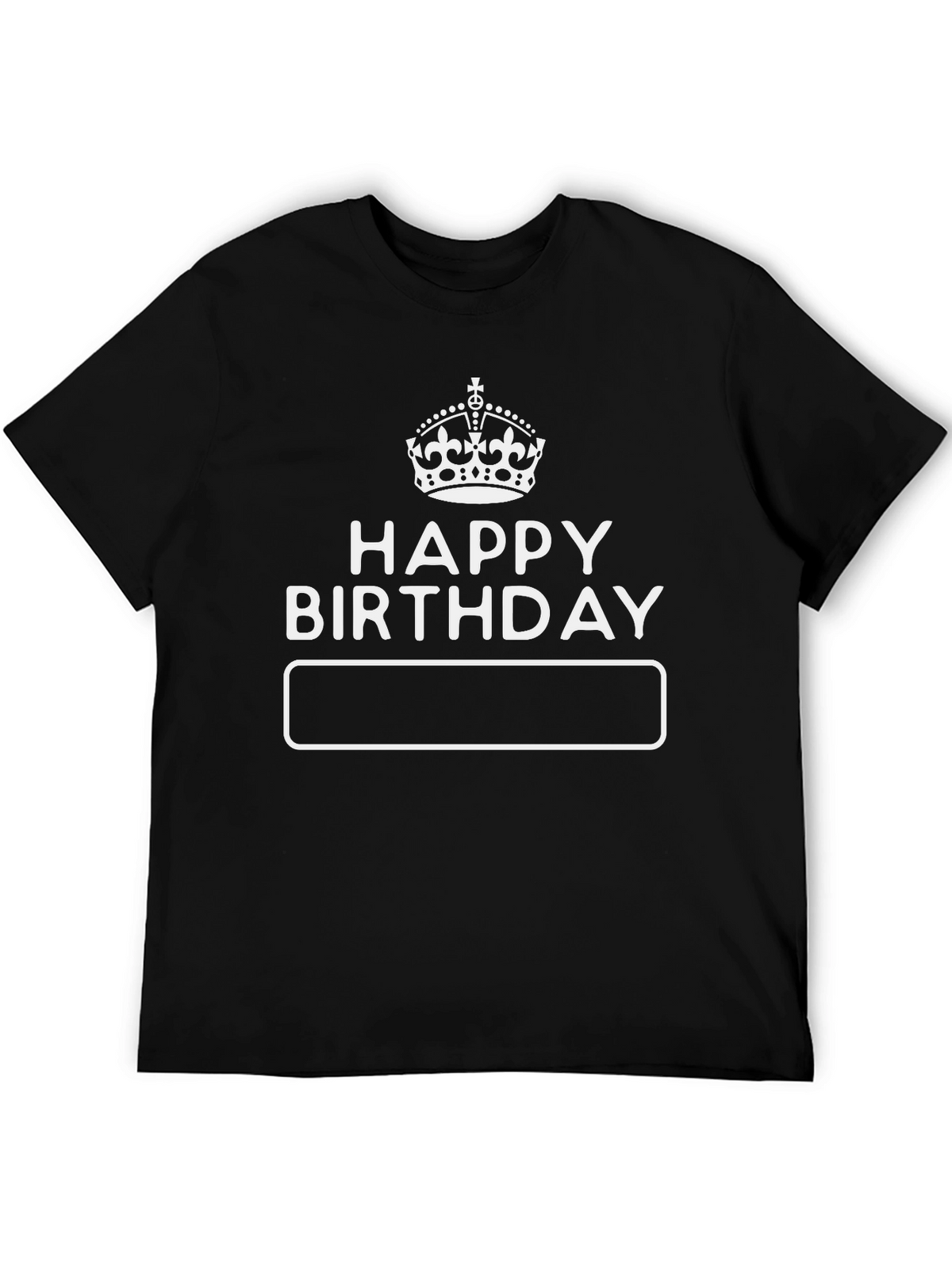 Happy Birthday Crown Graphic Black T-Shirt