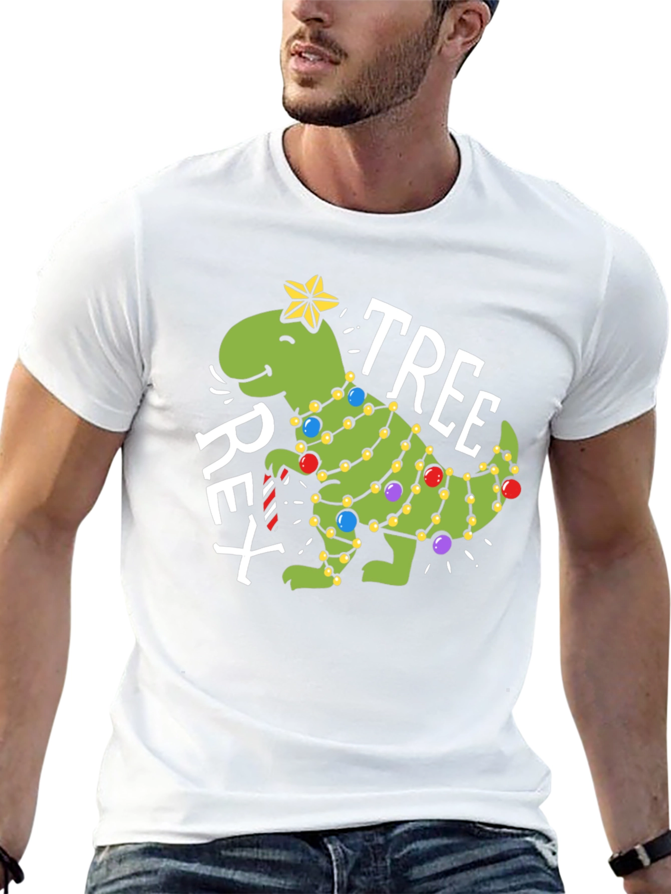 T-Rex Christmas Tree Graphic Tee