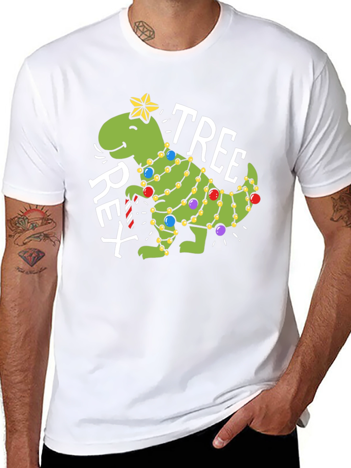T-Rex Christmas Tree Graphic Tee
