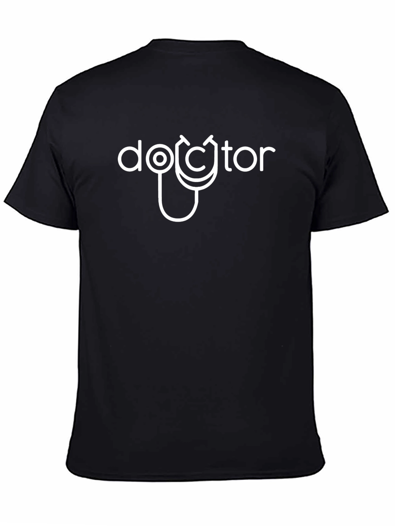 Doctor Stethoscope Graphic Black T-Shirt