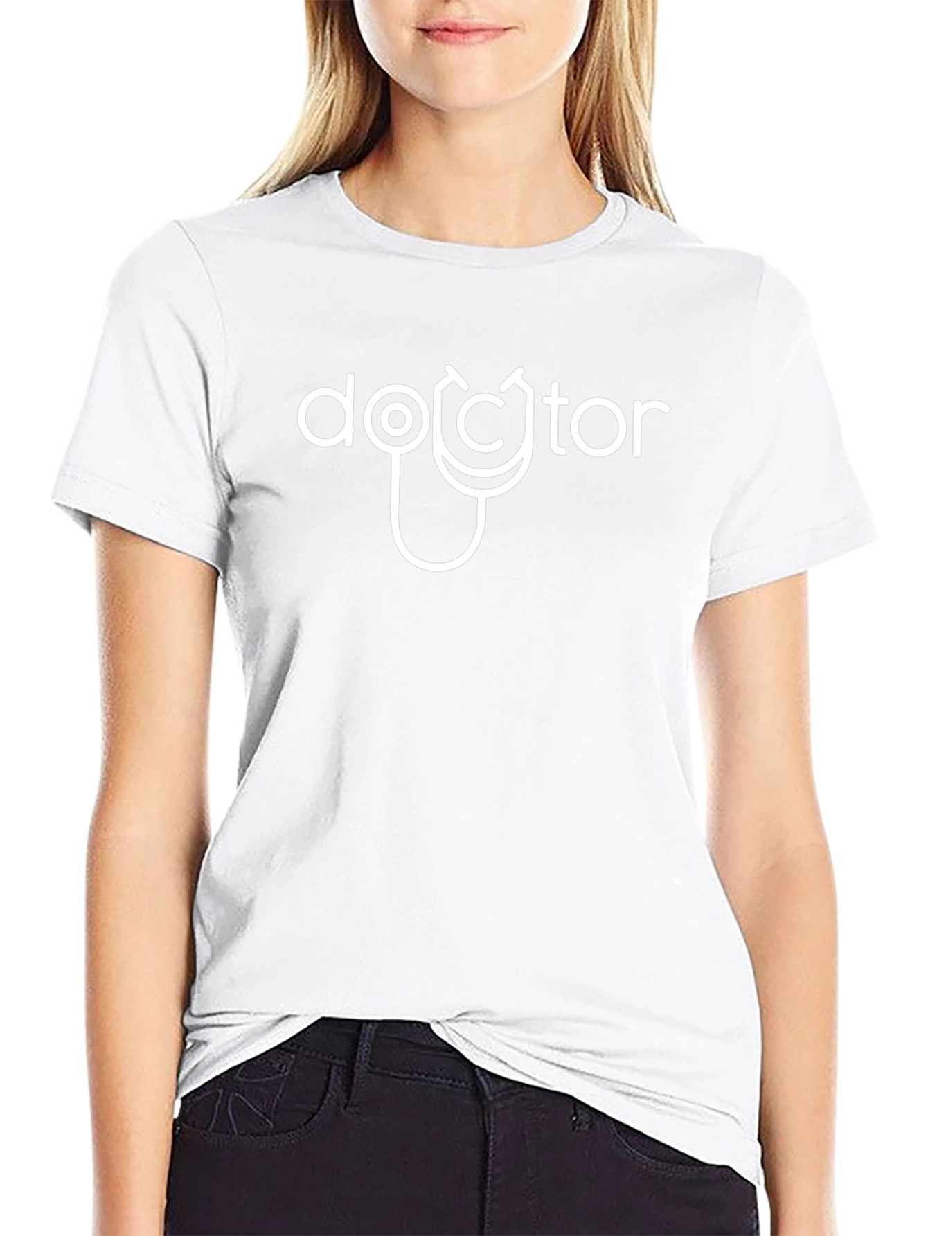 Doctor Stethoscope Graphic Black T-Shirt