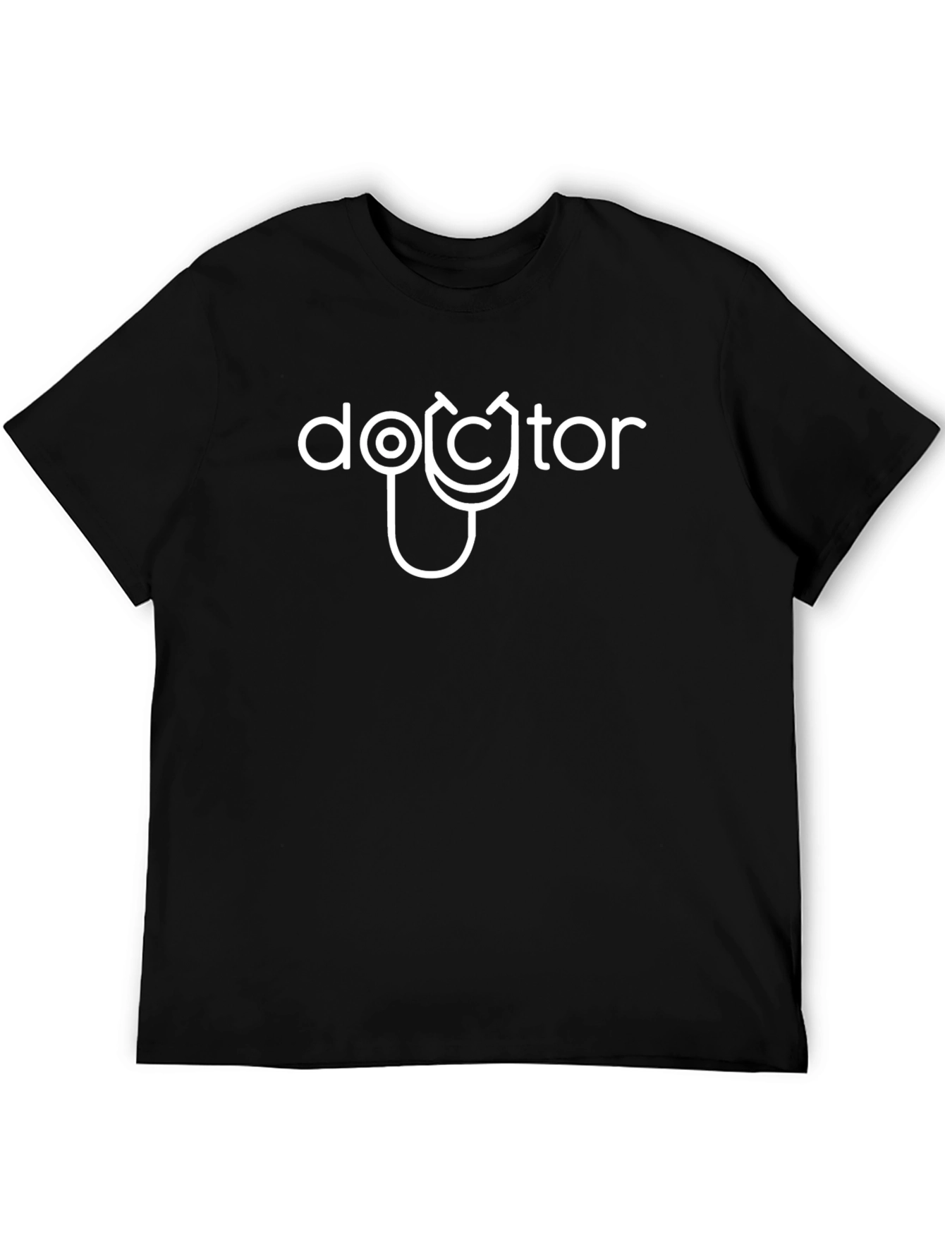 Doctor Stethoscope Graphic Black T-Shirt