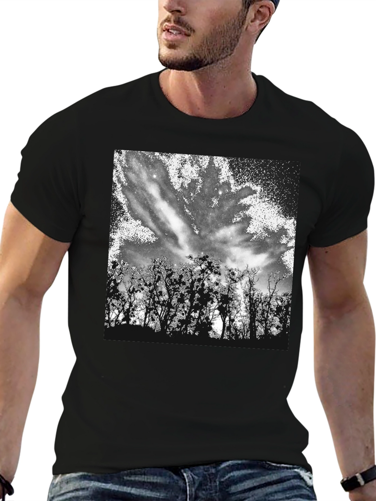 Nature Sky Black T-Shirt