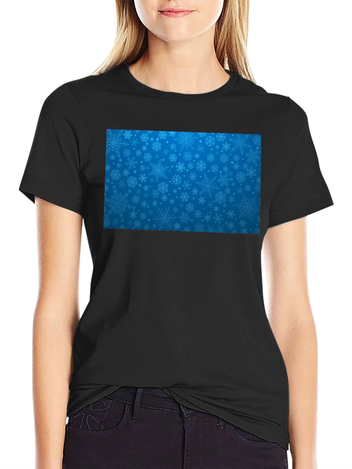 Snowflake Pattern T-Shirt - Festive Holiday Style