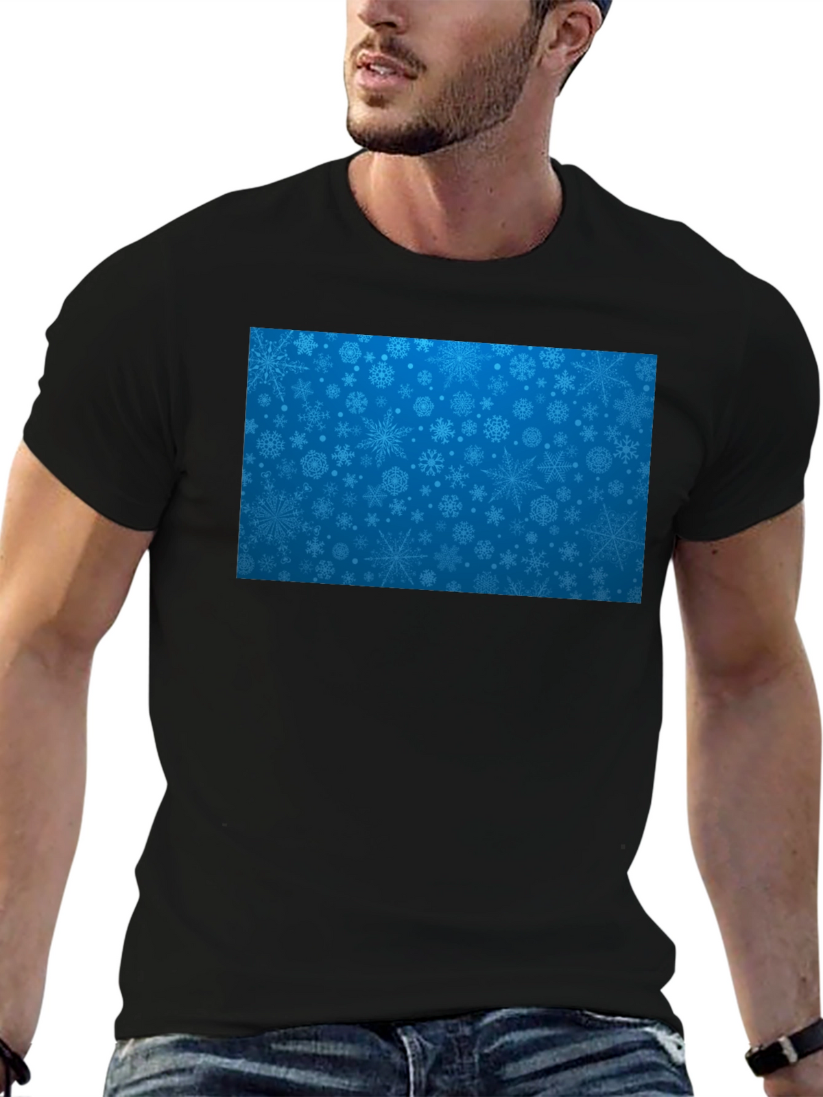 Snowflake Pattern T-Shirt - Festive Holiday Style