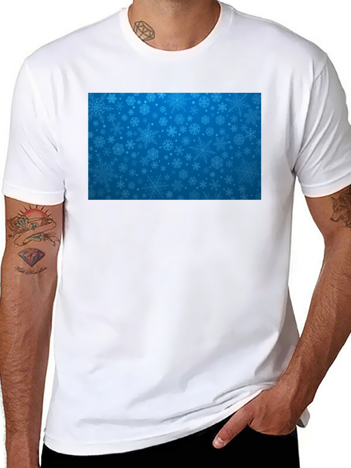 Snowflake Pattern T-Shirt - Festive Holiday Style