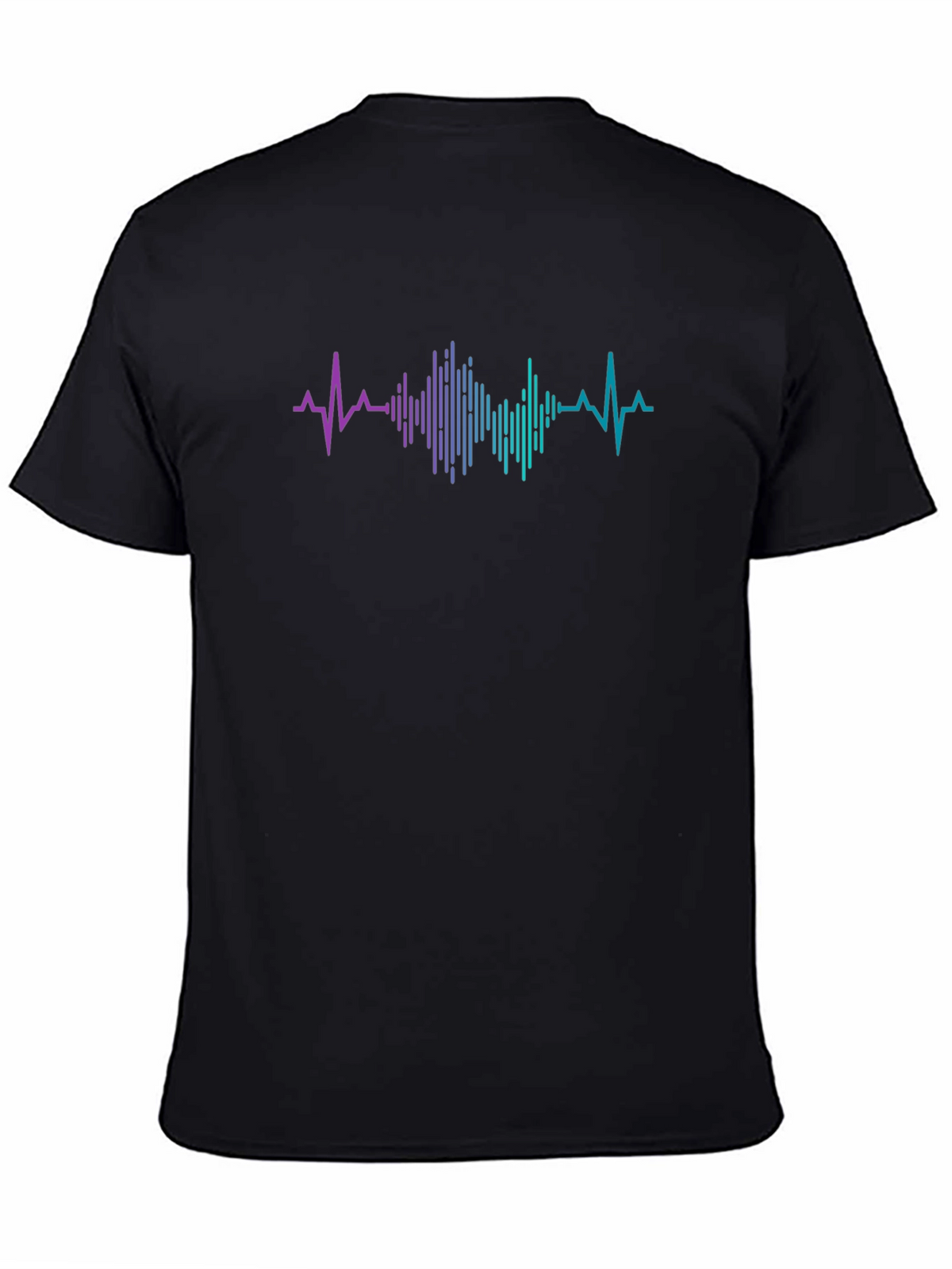 Heartbeat Rhythm Graphic Black T-Shirt