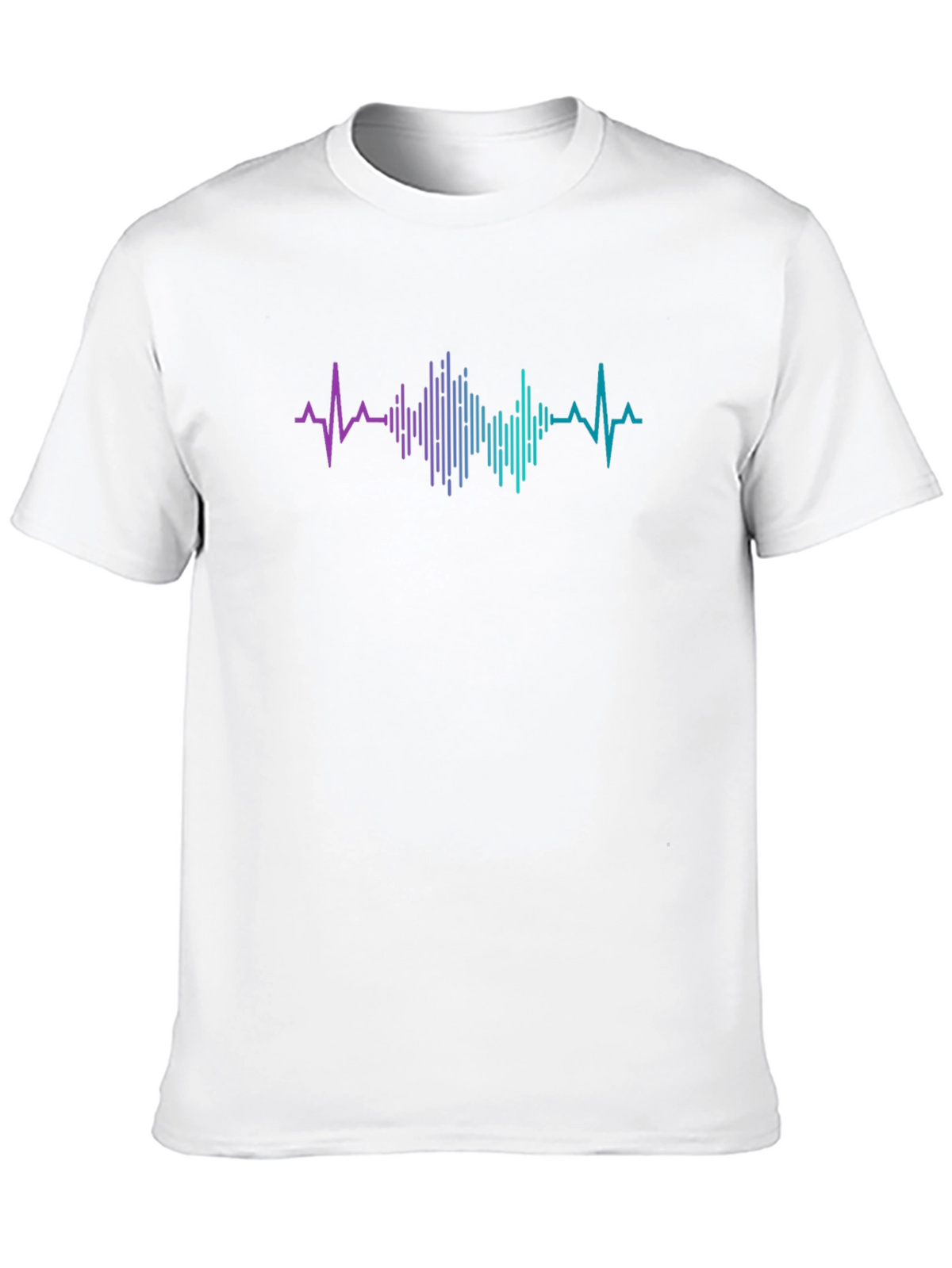 Heartbeat Rhythm Graphic Black T-Shirt